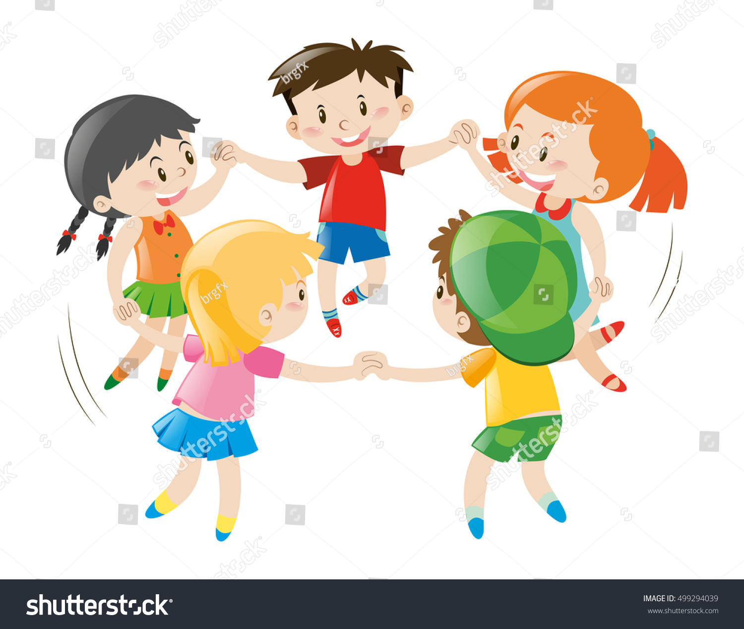 Boys Girls Holding Hands Illustration Stock Vector (Royalty Free ...