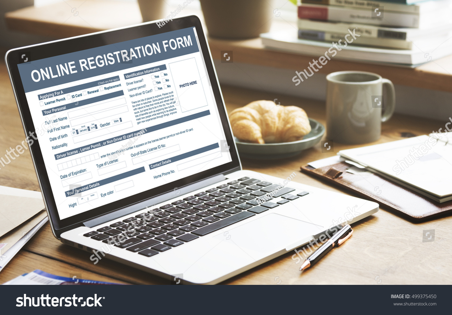 Online Application Form Document Concept Stock Photo 499375450 ...