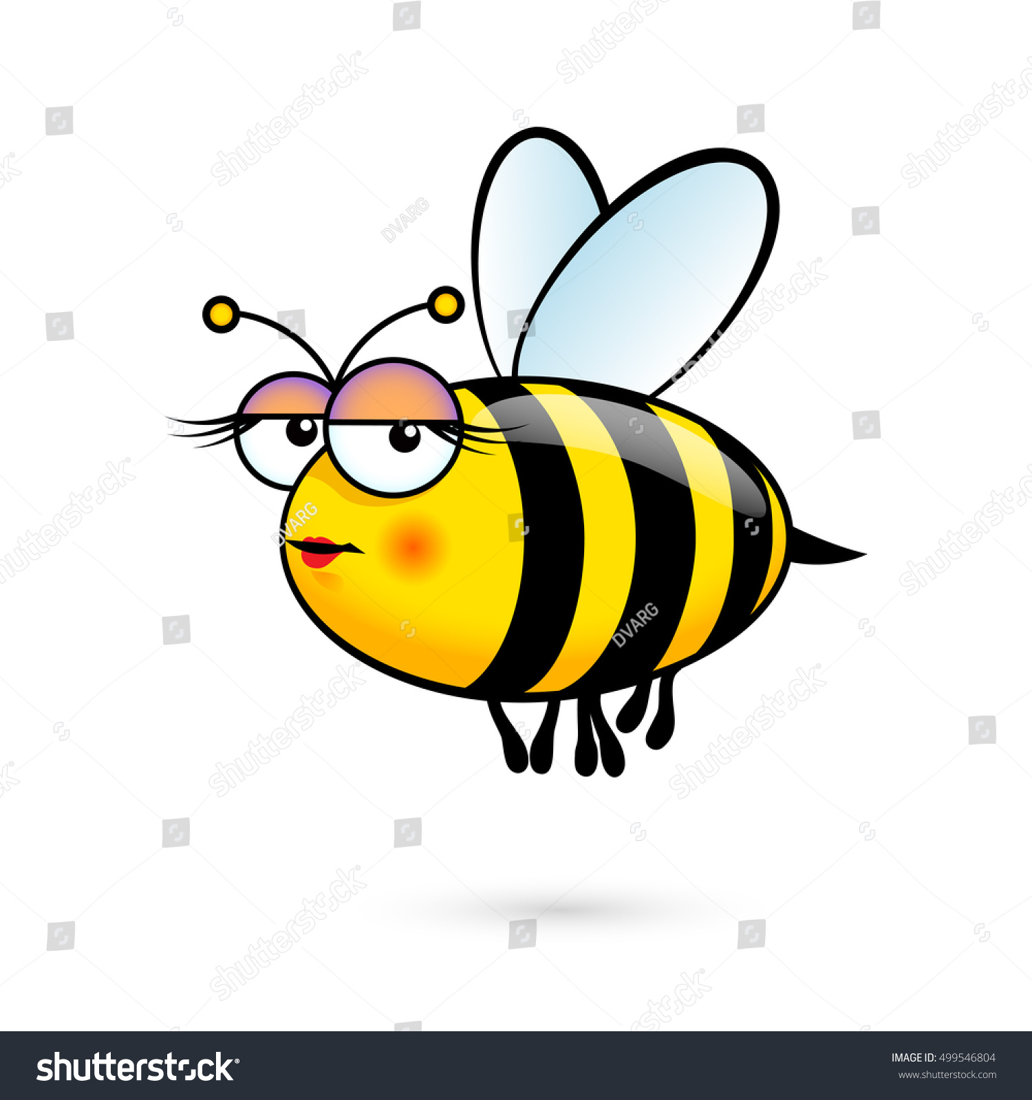 Illustration Friendly Cute Female Bee Expression Stock Vector Royalty Free 499546804