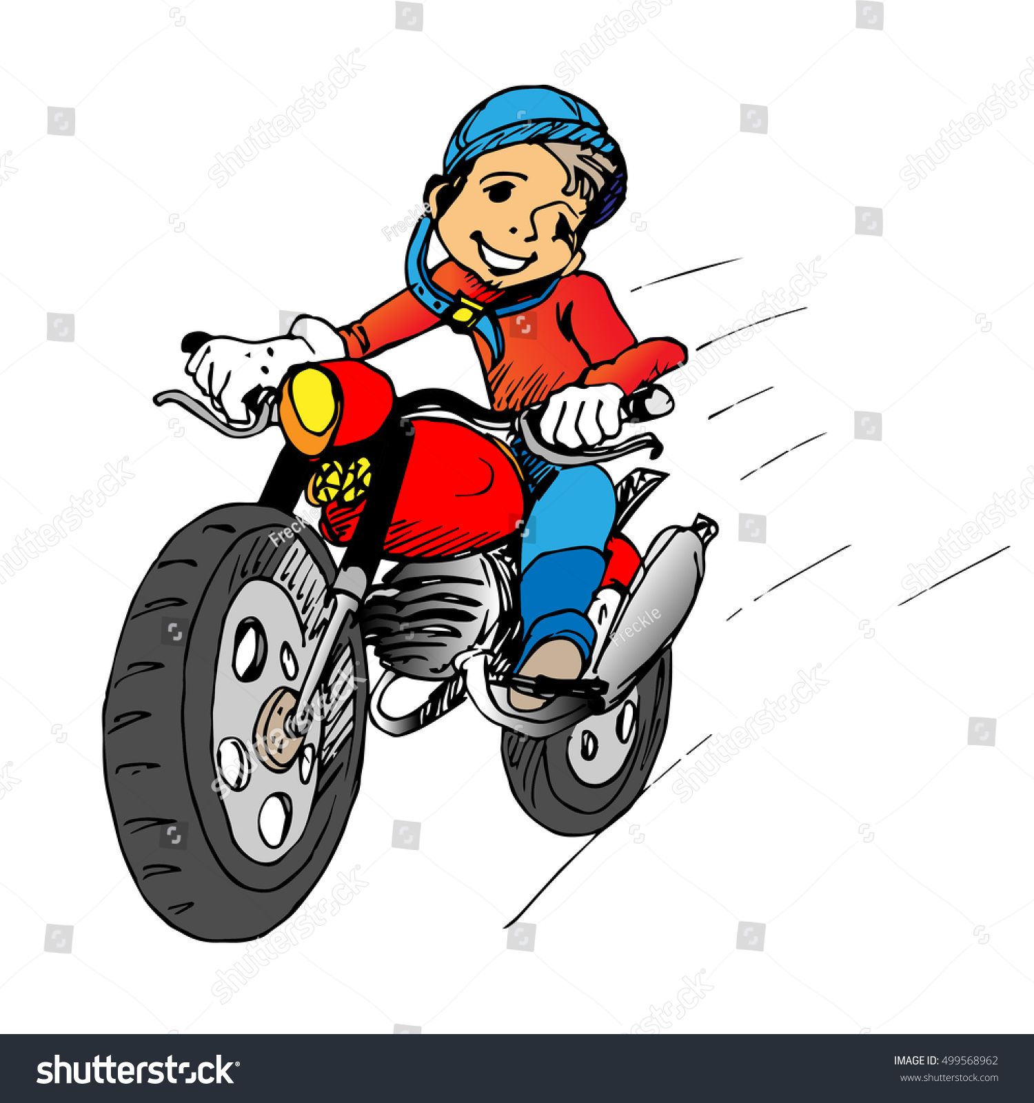 Boy On Motorbike Stock Vector (Royalty Free) 499568962 | Shutterstock