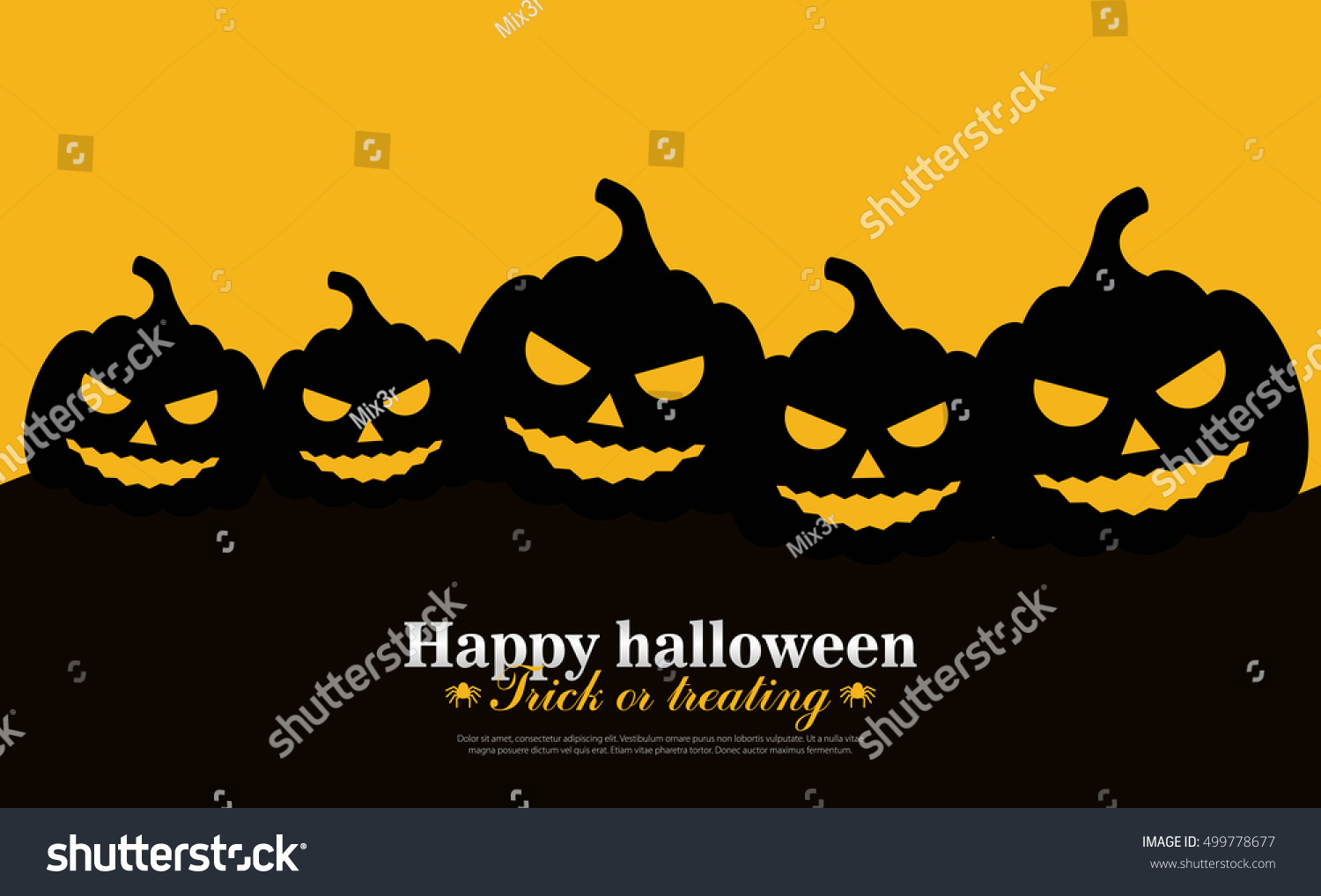 Halloween Background Pumpkins Vector Illustration Banner Stock Vector ...