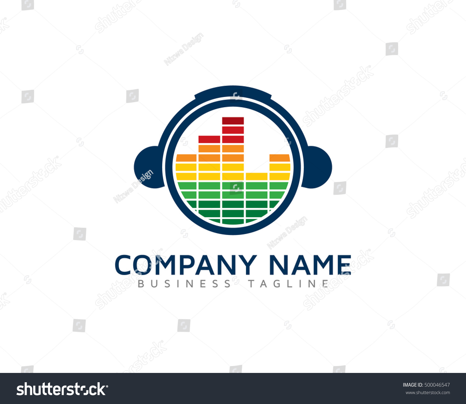 Audio Music Equalizer Headphone Logo Template Stock Vector (Royalty ...