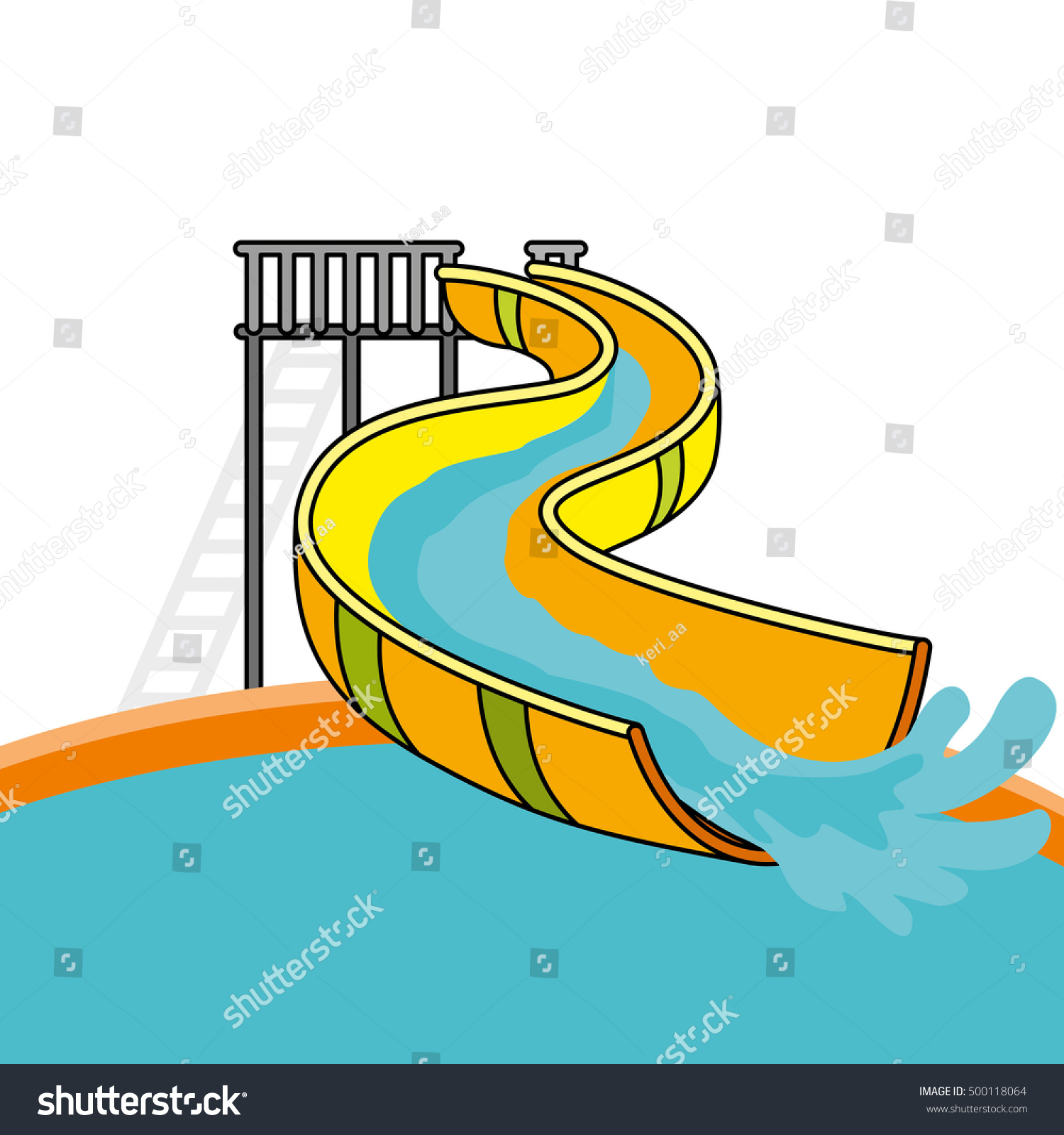 Aqua Park Vector Illustration Stock Vector (royalty Free) 500118064 