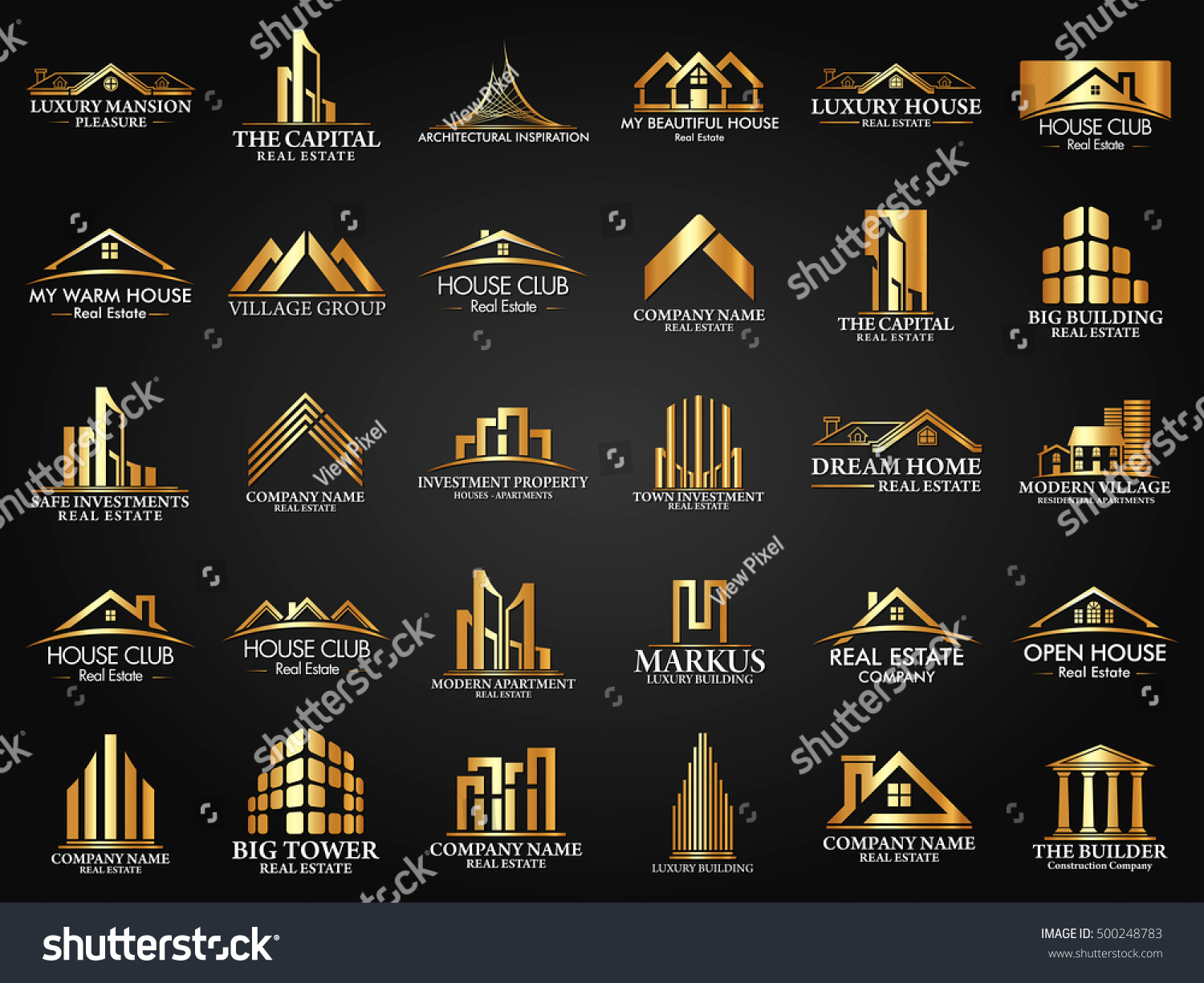 Mega Set Big Group Real Estate Stock Vector (Royalty Free) 500248783 ...