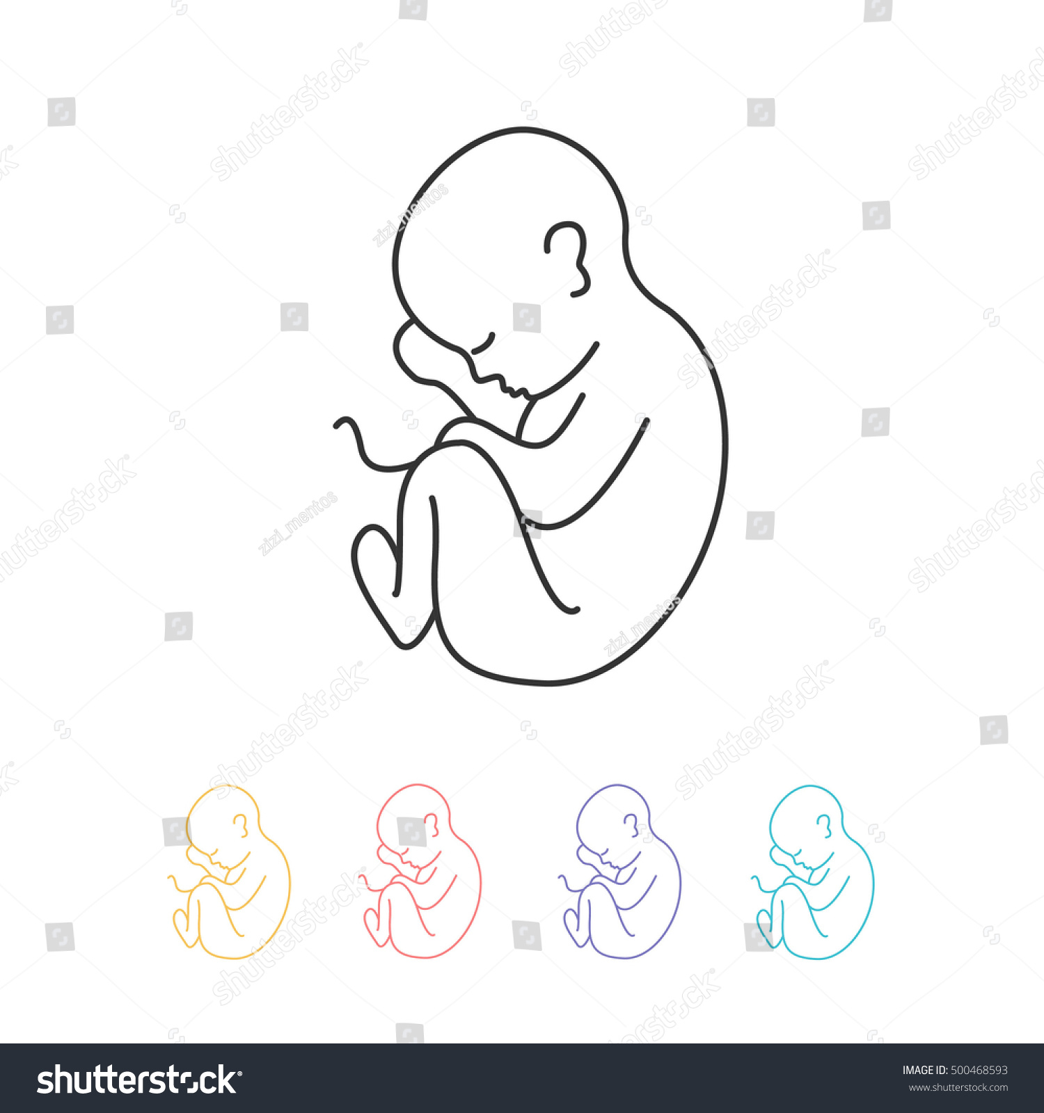 Fetus Icon Vector Illustration Stock Vector Royalty Free 500468593 Shutterstock 