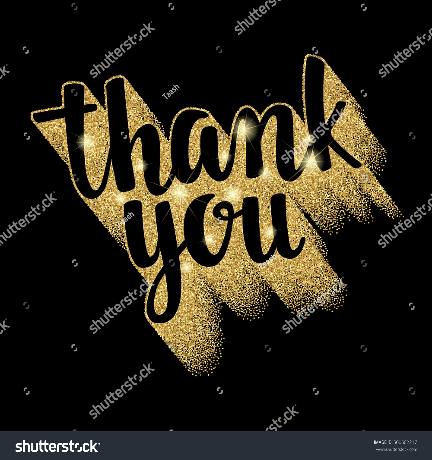 Thank You Lettering Handwritten Brush Calligraphy Stock Vector (Royalty ...