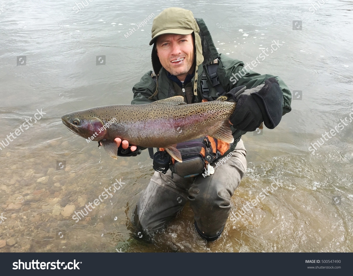 Trophy Fish Fly Fisherman Holding Huge Stock Photo 500547490 | Shutterstock