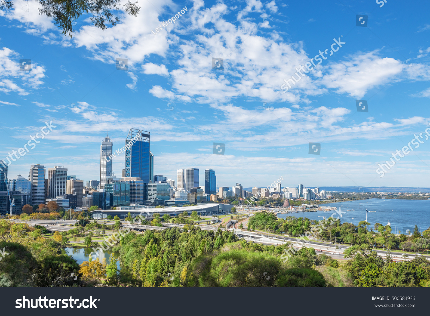 Skyline Perth City Central Business District Stock Photo 500584936 ...