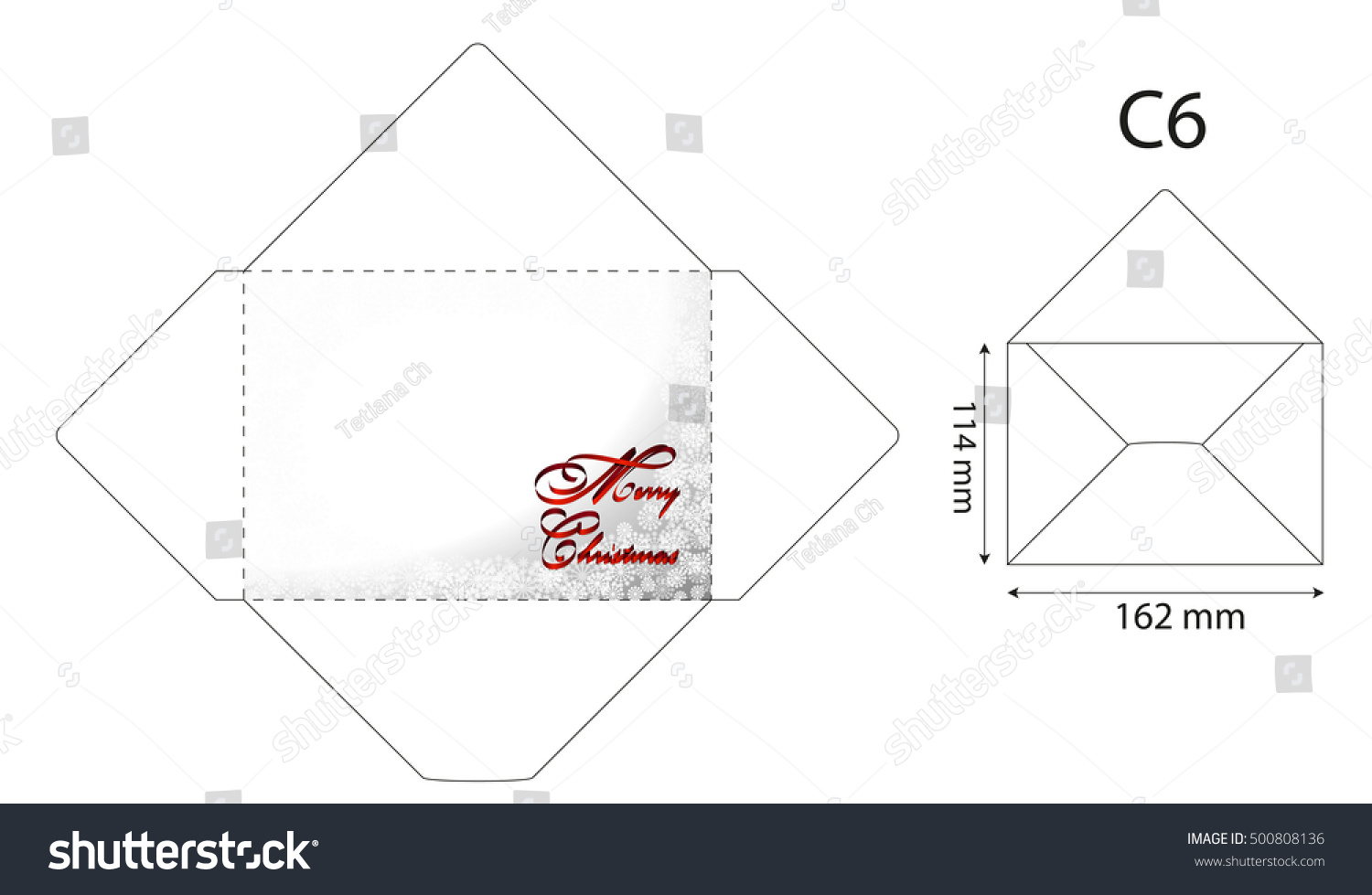 Макет конверта с размерами