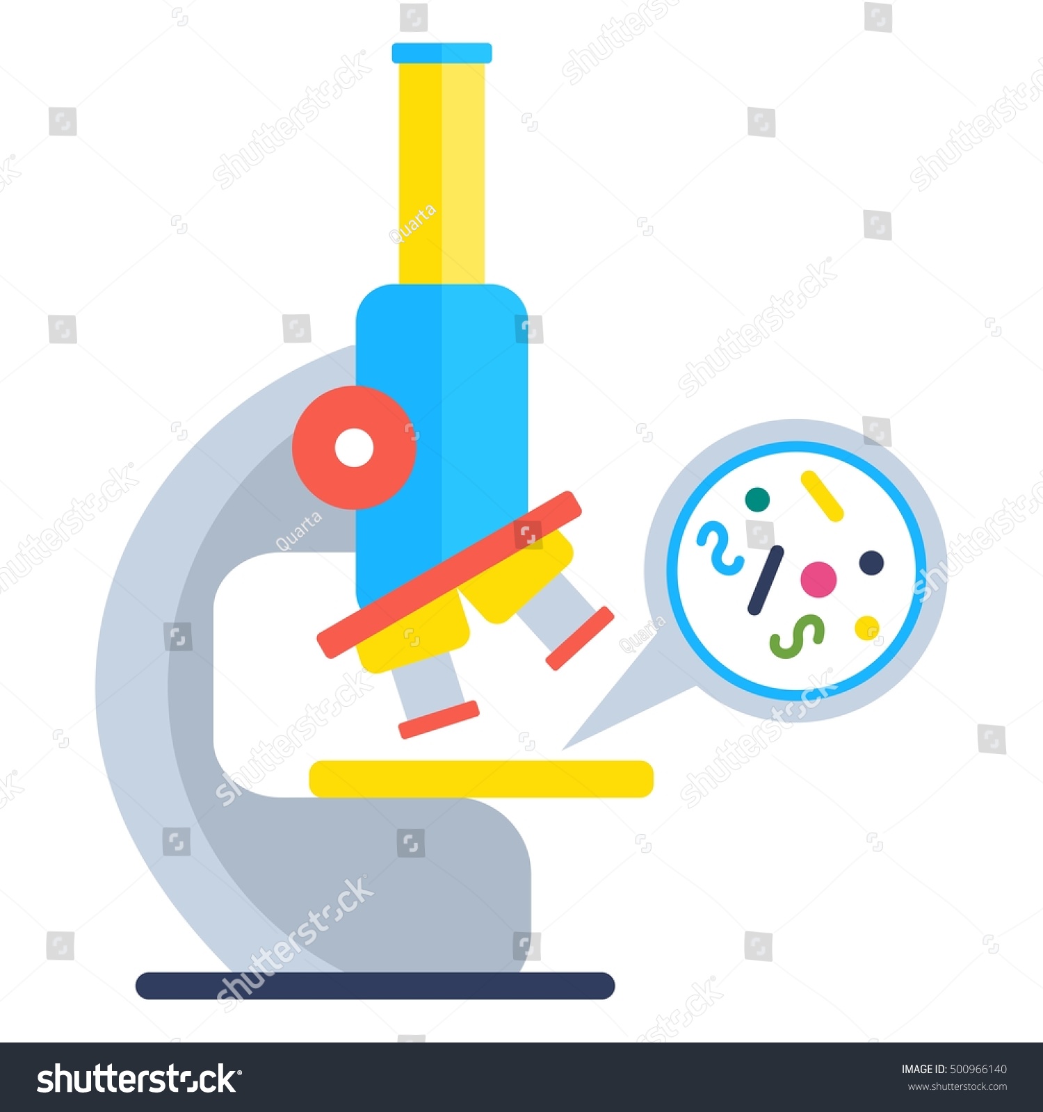 Microscope Viewing Germs Cells Viruses Bacteria Stock Vector (Royalty ...