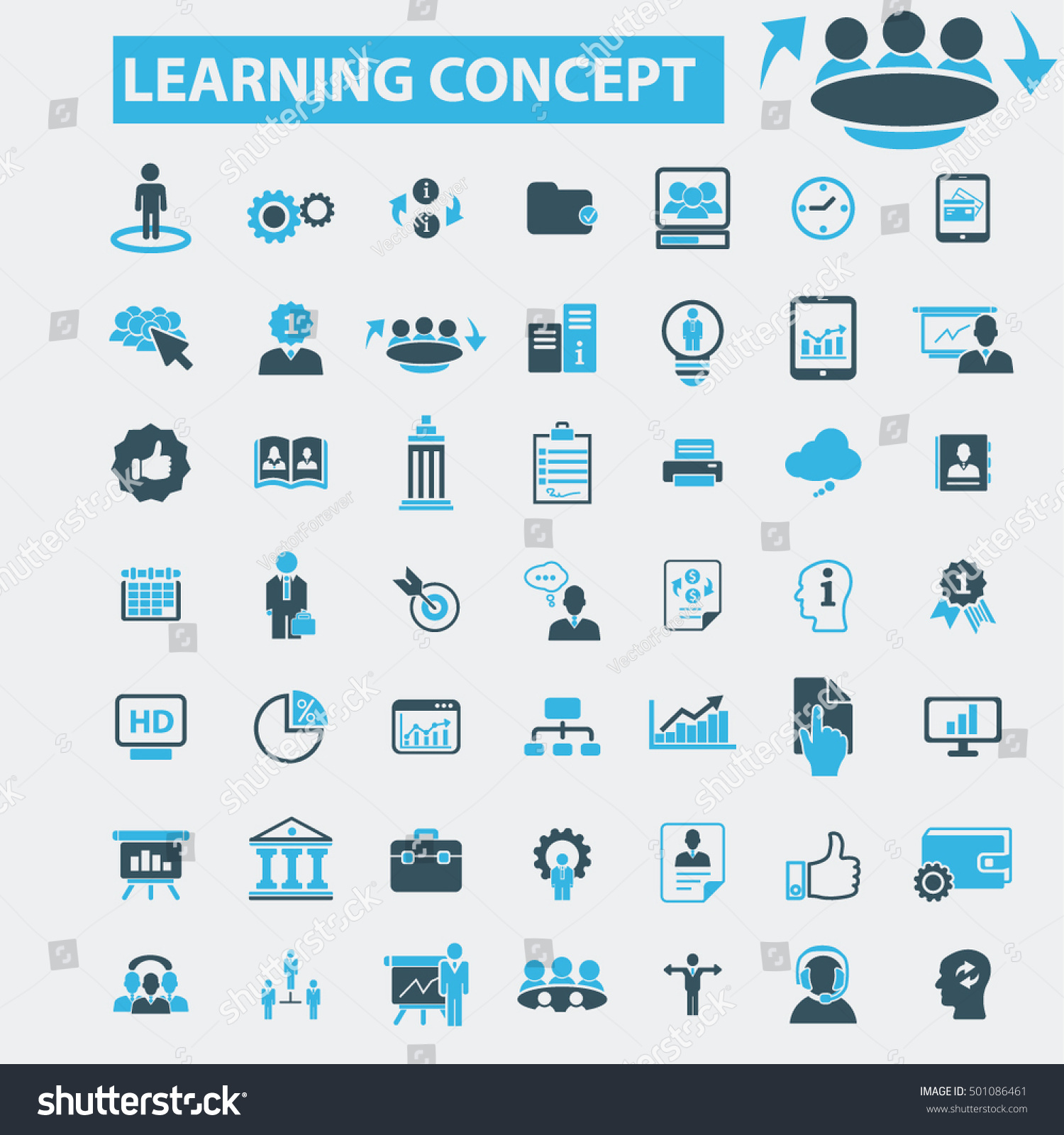 Learning Concept Icons Stock Vector (Royalty Free) 501086461 | Shutterstock