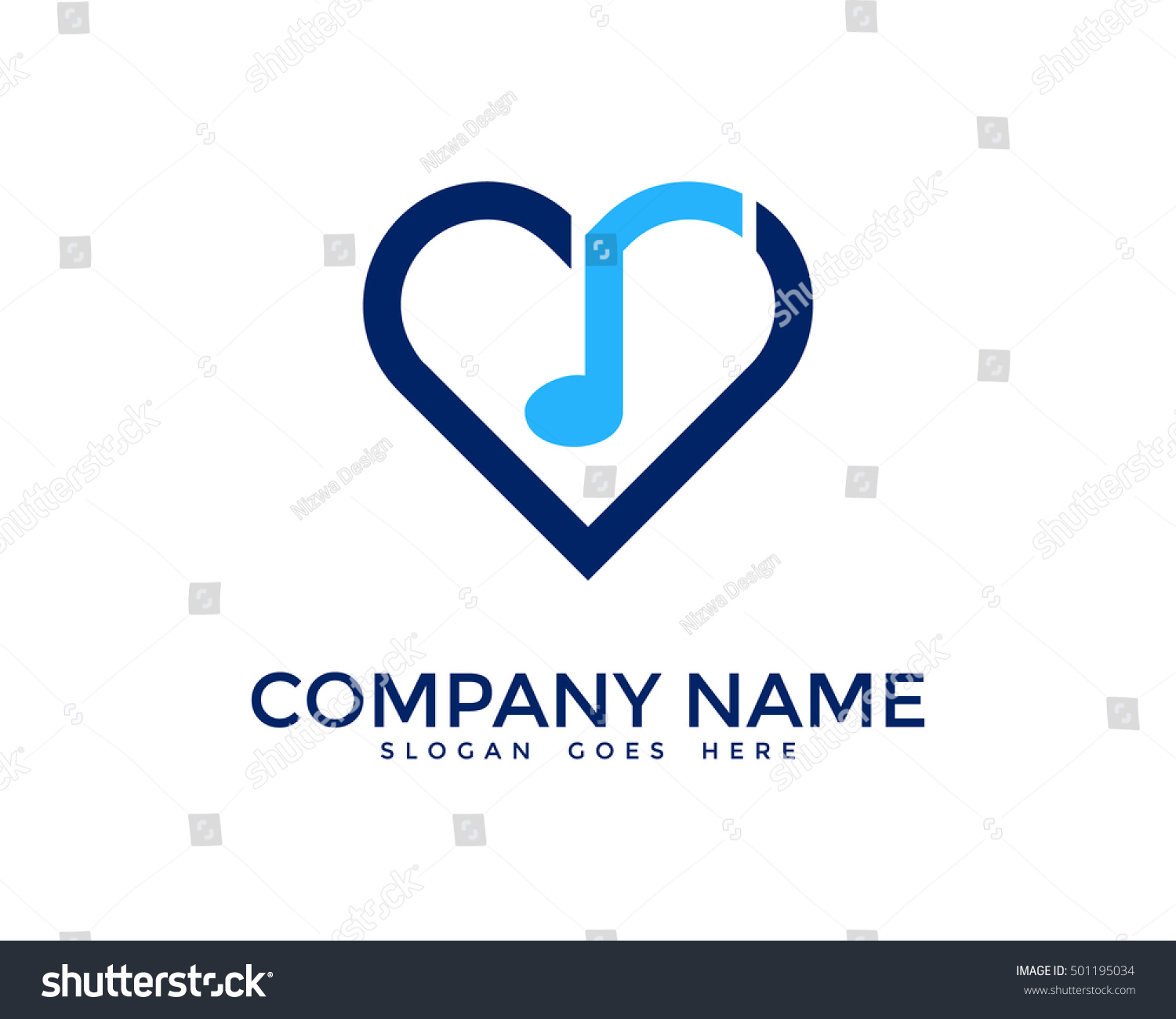 Love Music Logo Design Template Stock Vector (Royalty Free) 501195034 ...