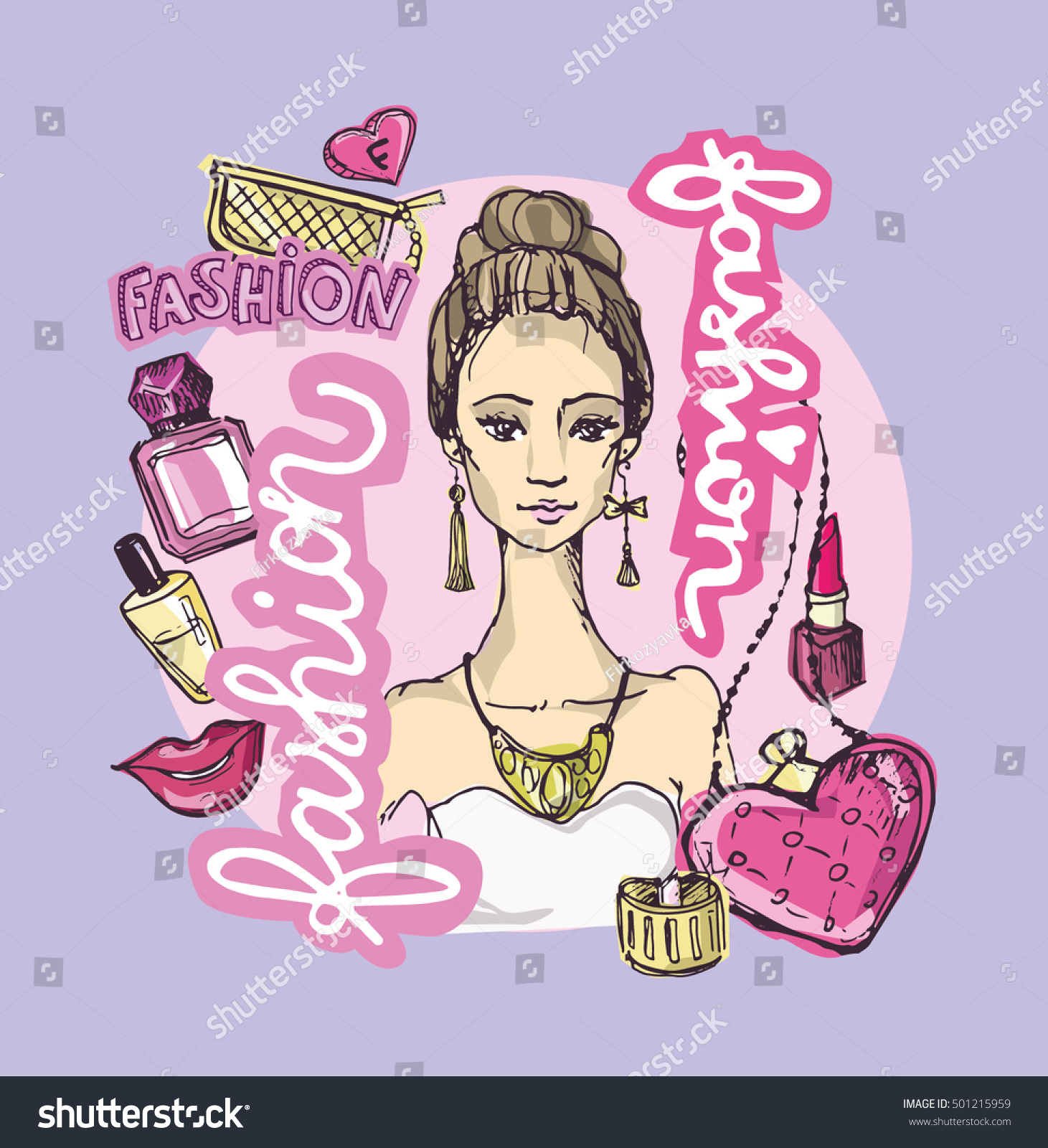 Big Hand Drawn Vector Fashion Sketch Stock Vector Royalty Free 501215959 Shutterstock 5331