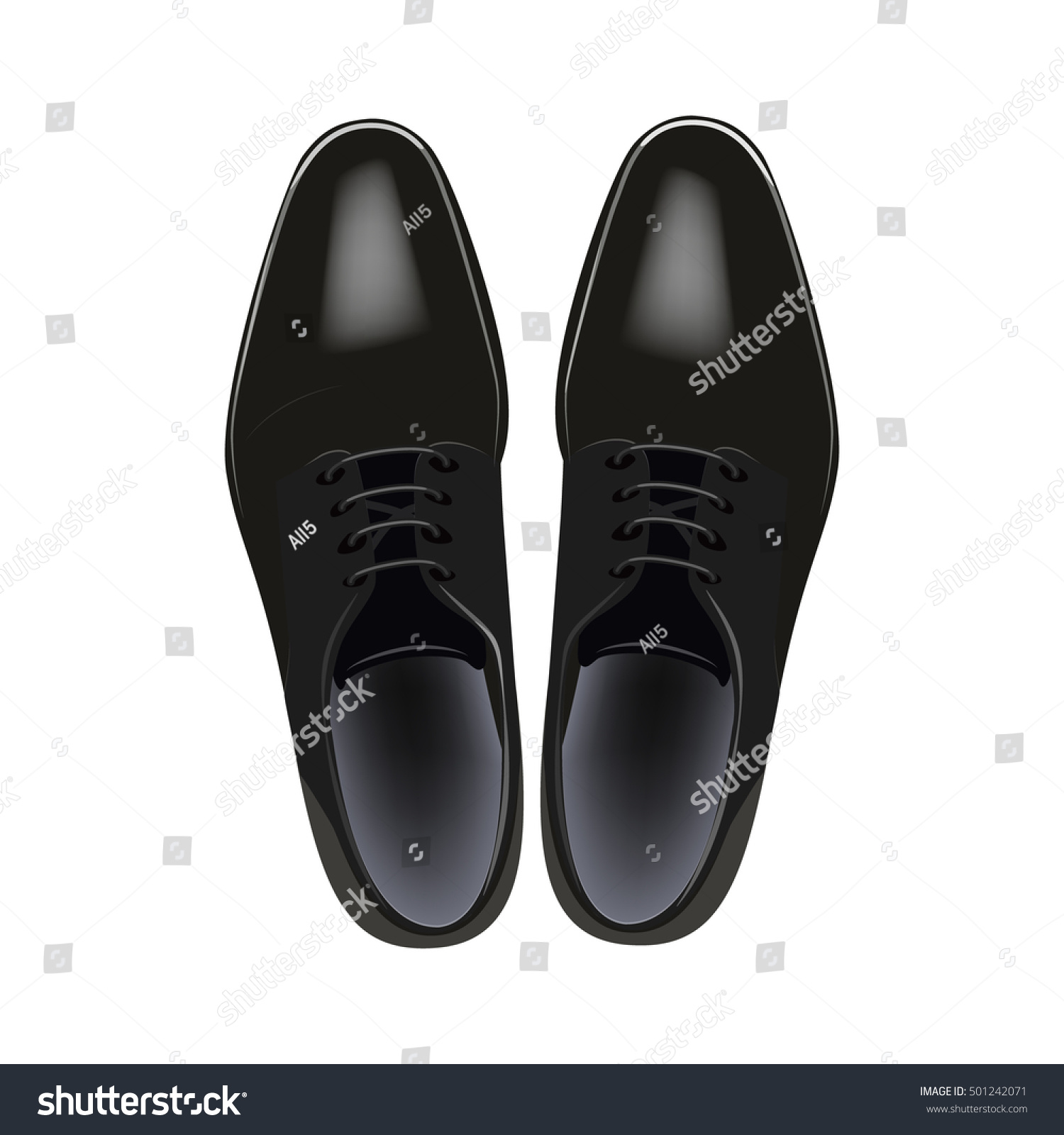 Mens Classic Black Shoes Vector Top Stock Vector (Royalty Free ...