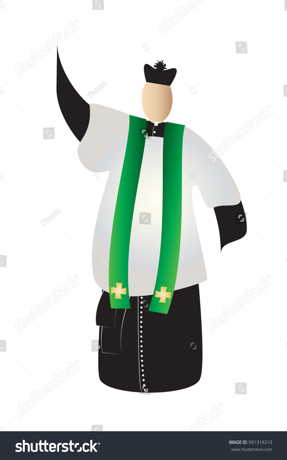 Priest Abstract Silhouette Traditional Choral Vestments Stock Vector ...