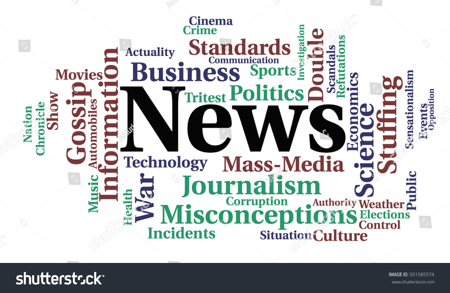 News Word Cloud Information Concept White Stock Vector (Royalty Free ...