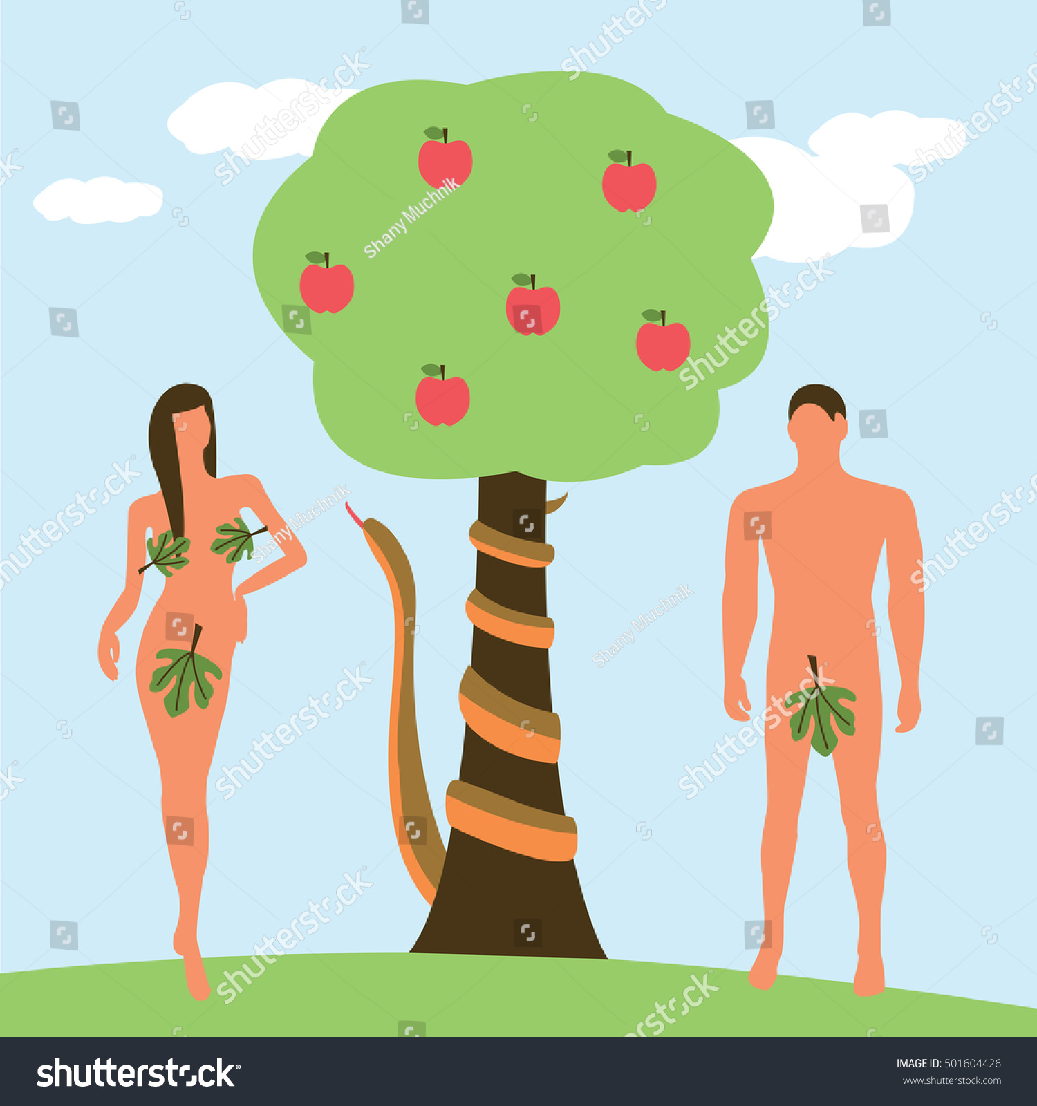 Адам и ева возле дерева