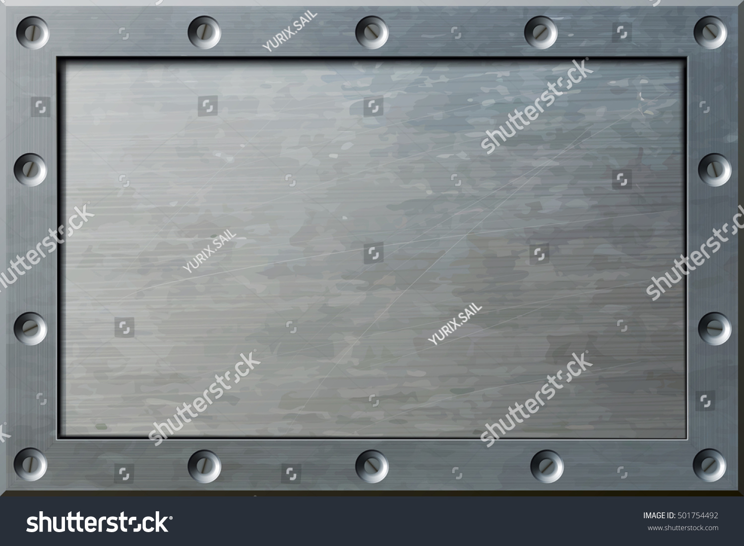 Rectangular Metal Background Vector Illustration Stock Vector (Royalty