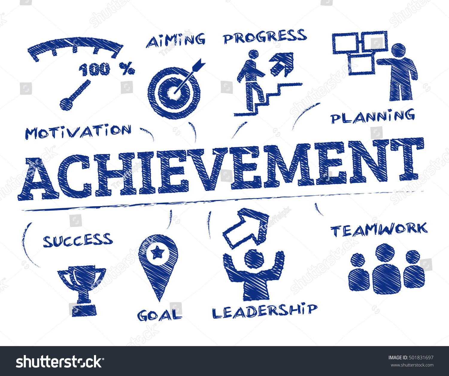 Achievement Concept Business Illustration Chart Keywords Stock Vector ...