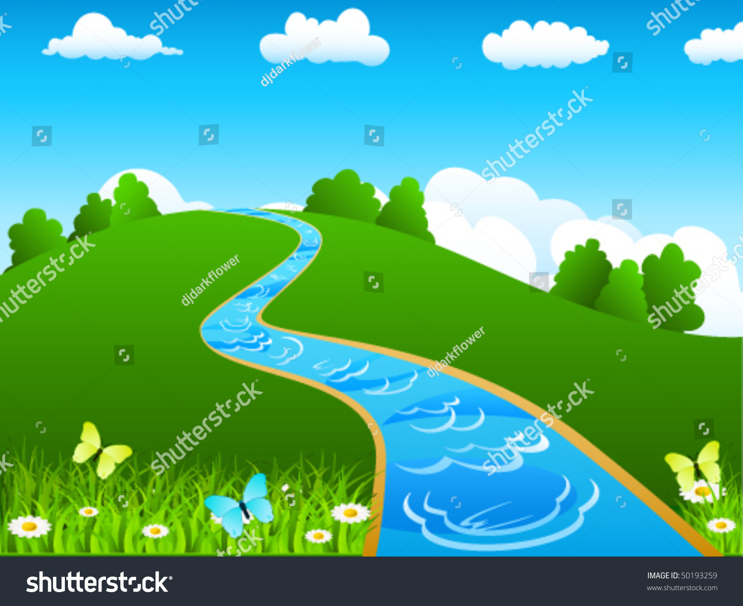 Изображение реки для детей