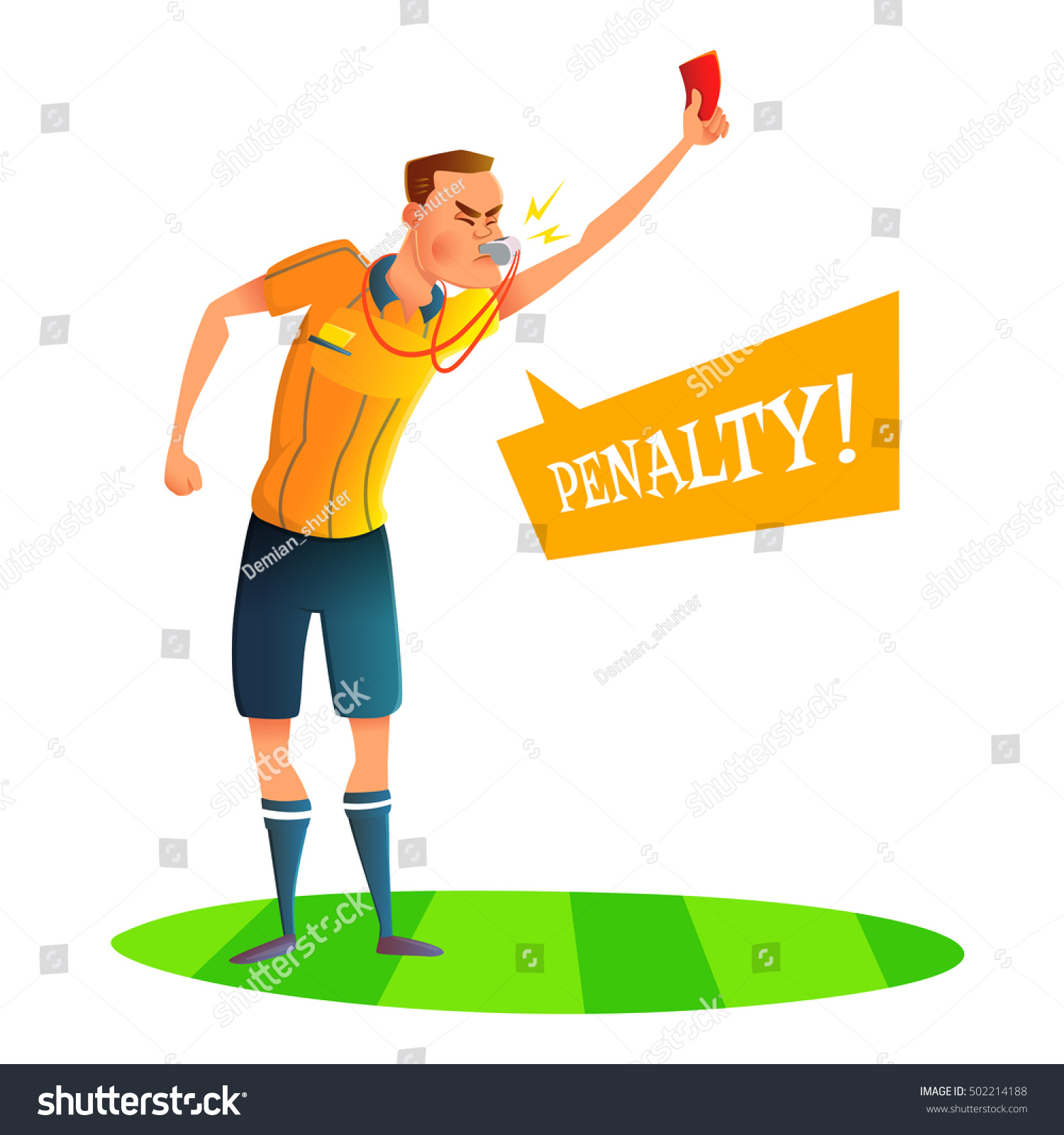 Cartoon Soccer Referee Character Design Judge Stock Vector (Royalty ...