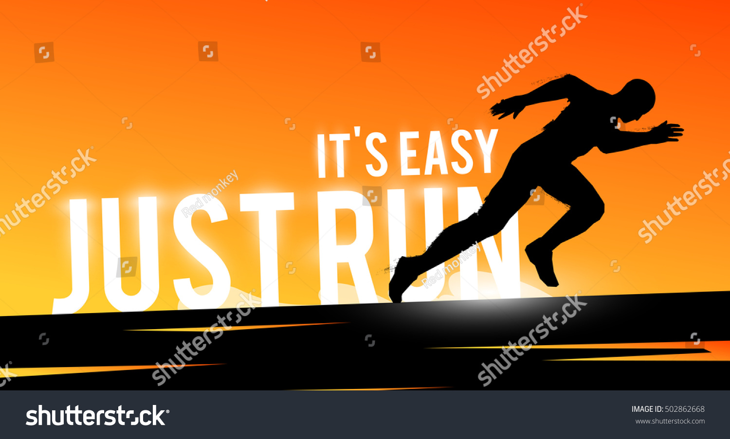 Vector Sports Web Banner Motivational Concept Stock Vector (Royalty ...