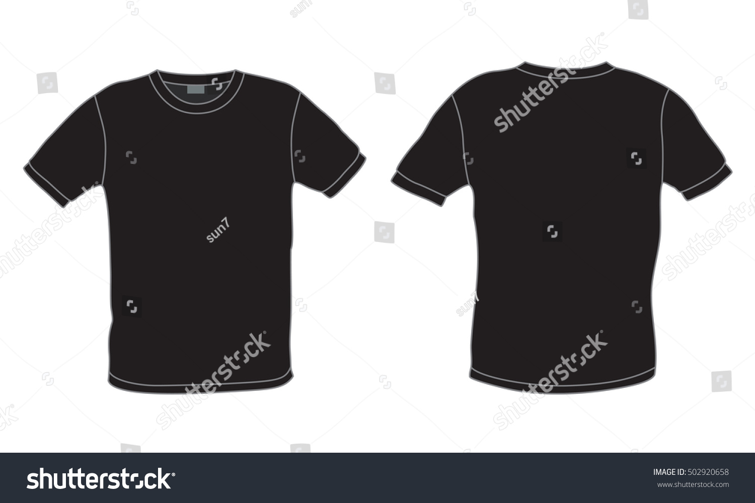 Black Mens Tshirt Template Vector Front Stock Vector (Royalty Free ...