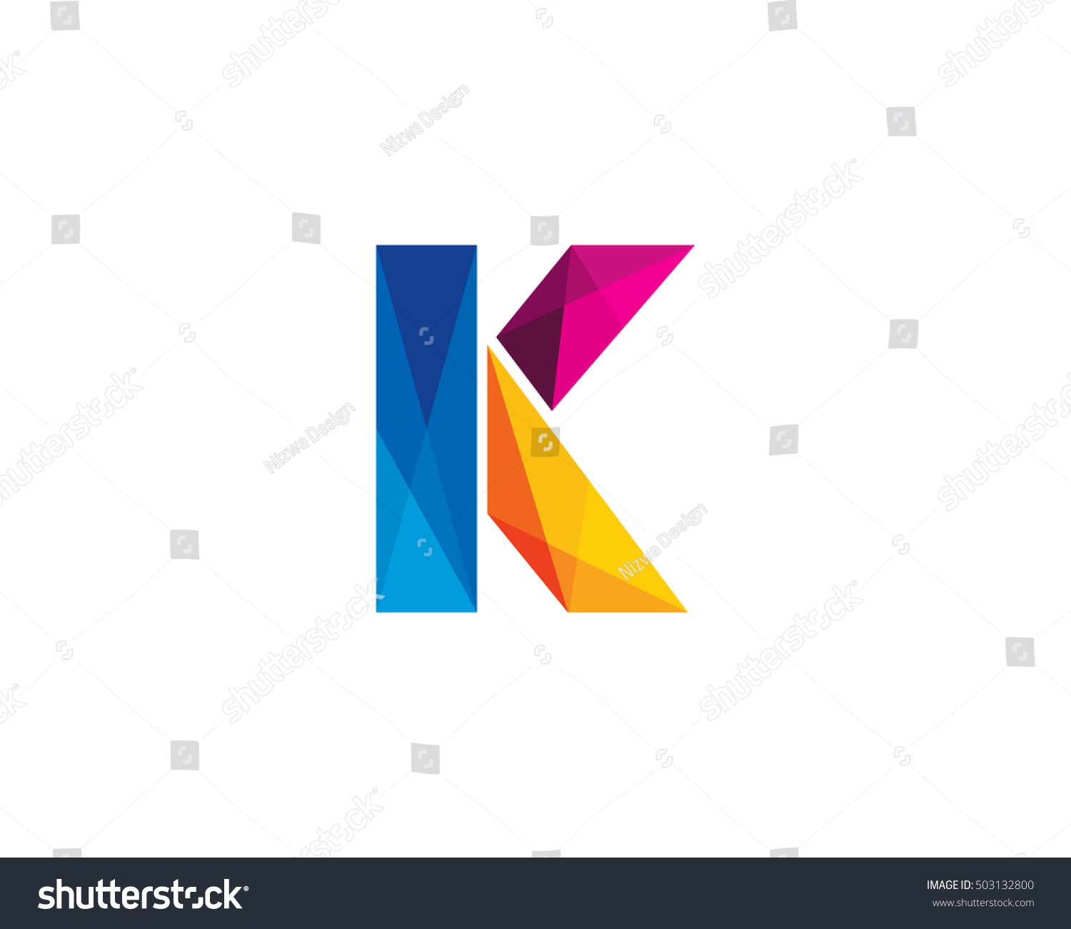 Letter K Colorful Poly Overlay Logo Stock Vector (Royalty Free ...