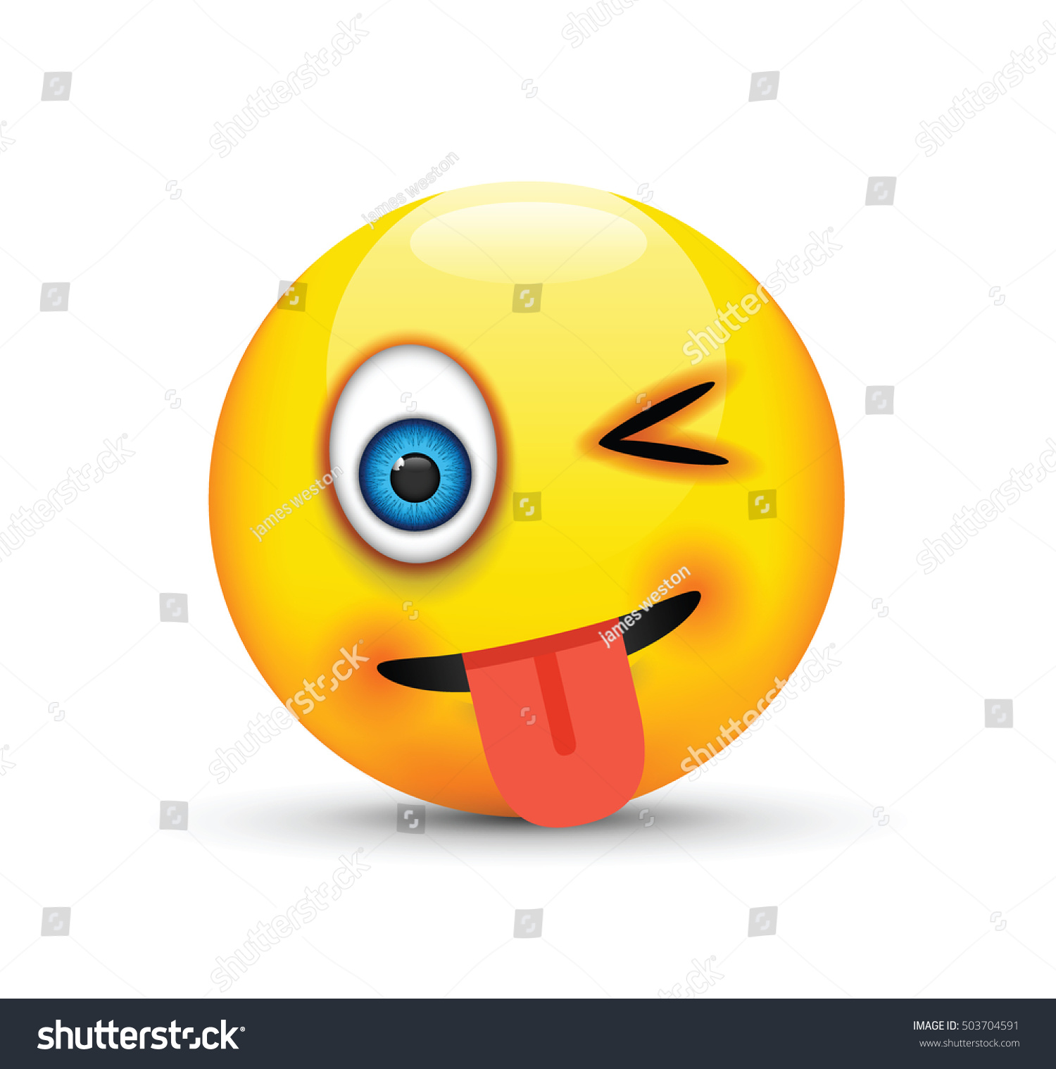 Winking Tongue Out Emoji Stock Vector (Royalty Free) 503704591 ...