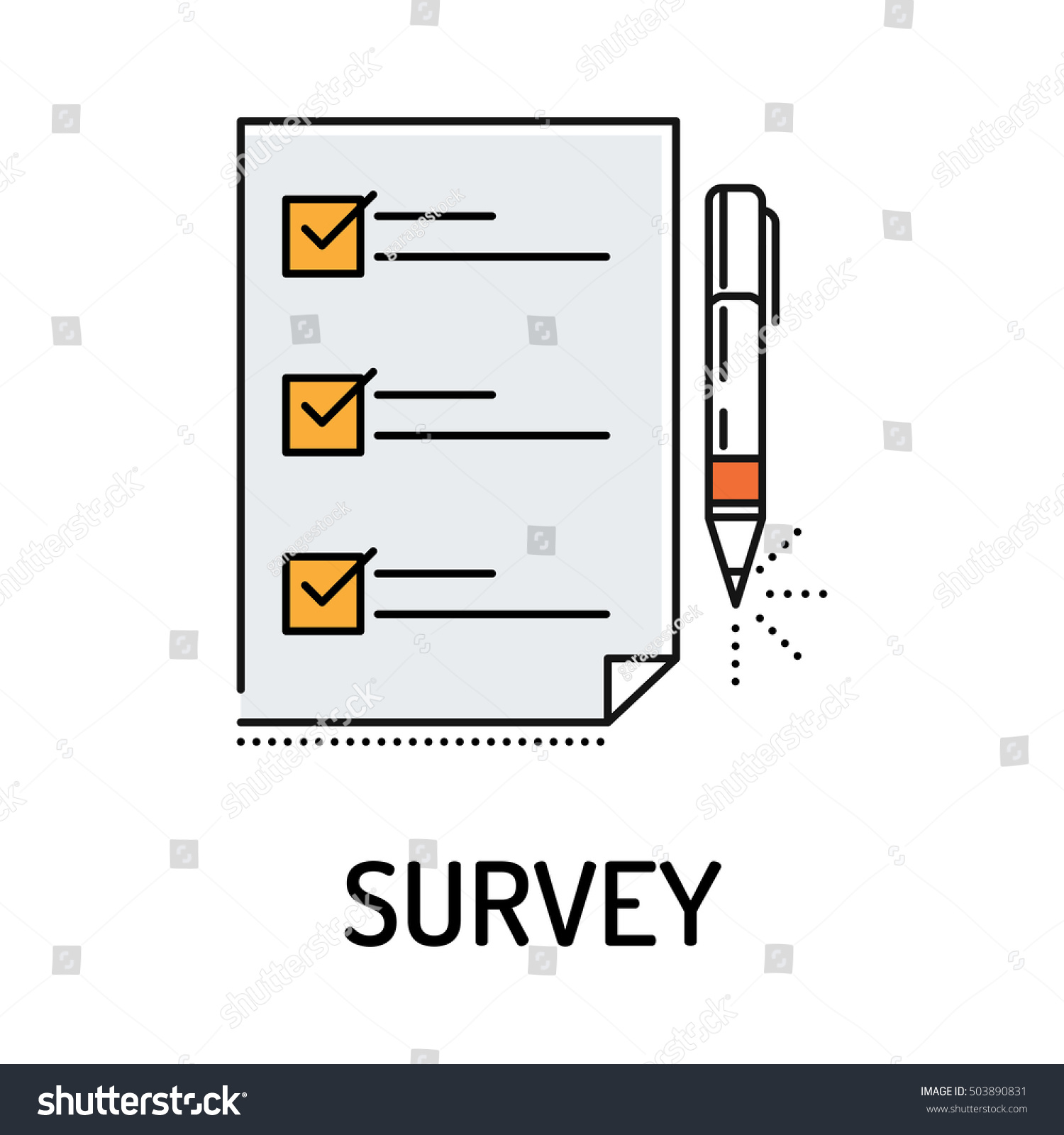 Survey Line Icon Stock Vector (Royalty Free) 503890831 | Shutterstock