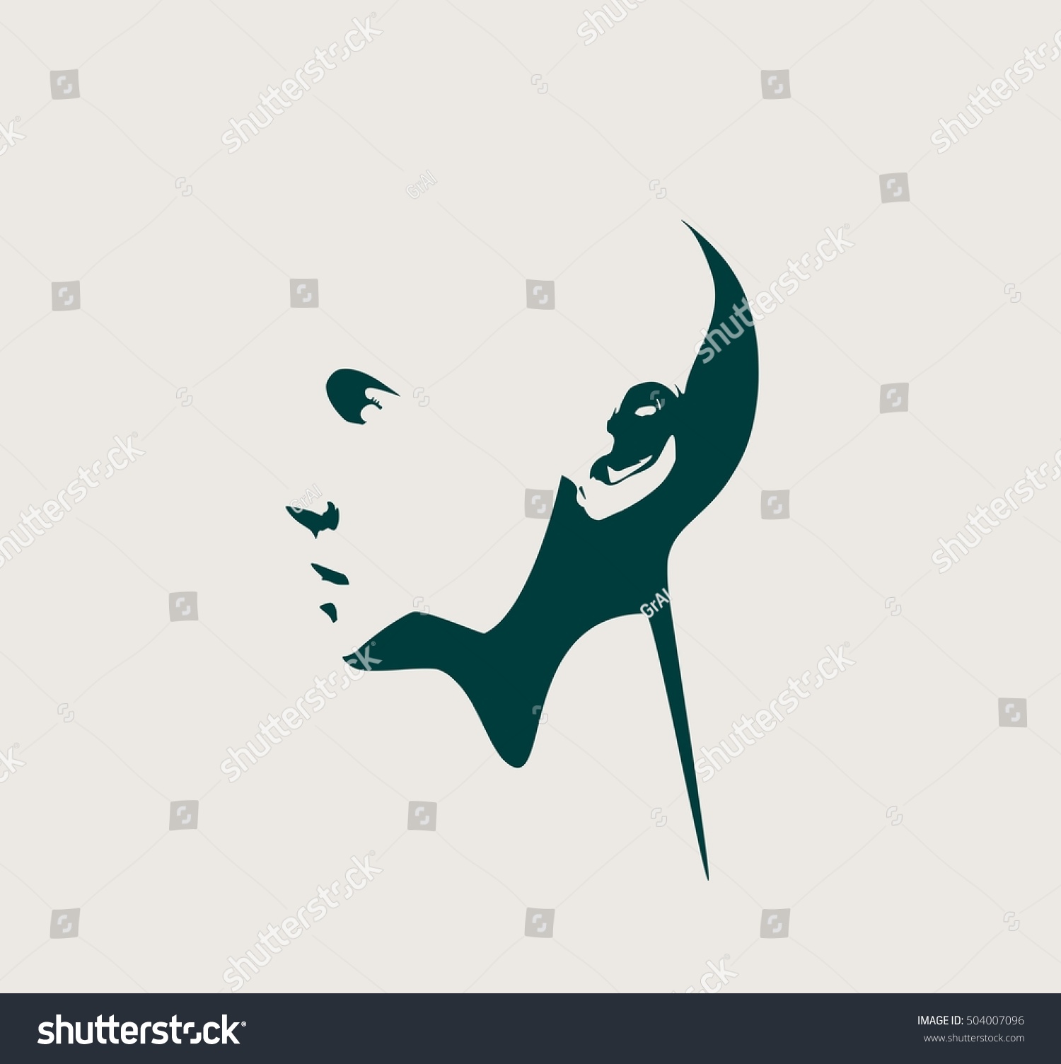 Human Head Silhouette Face Profile View Stock Vector (Royalty Free ...