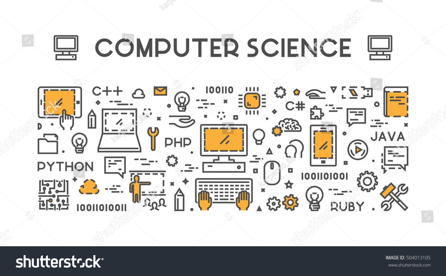 Line Web Concept Computer Science Vector Stock Vector (Royalty Free ...