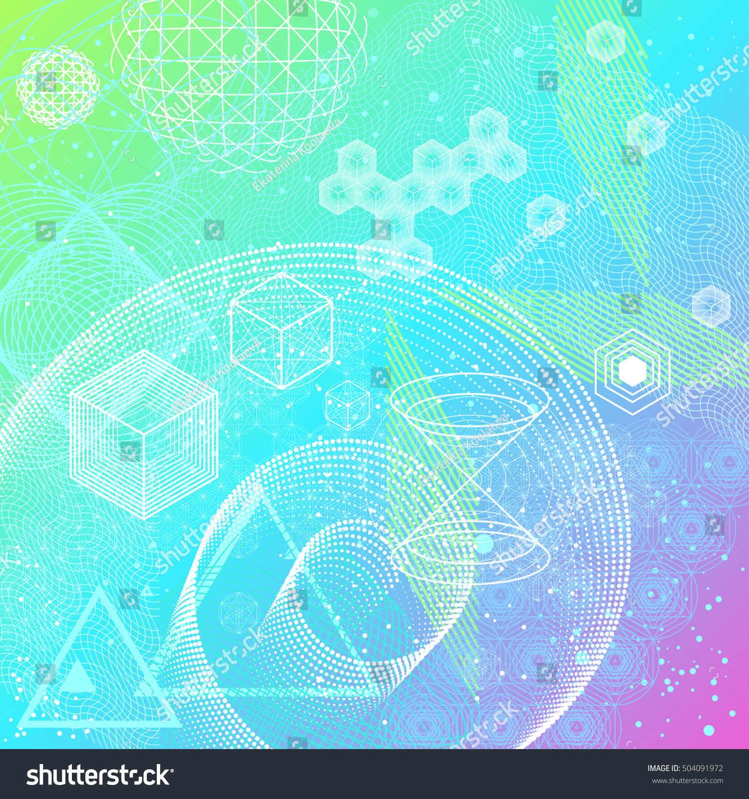 Sacred Geometry Symbols Elements Background Cosmic Stock Vector ...