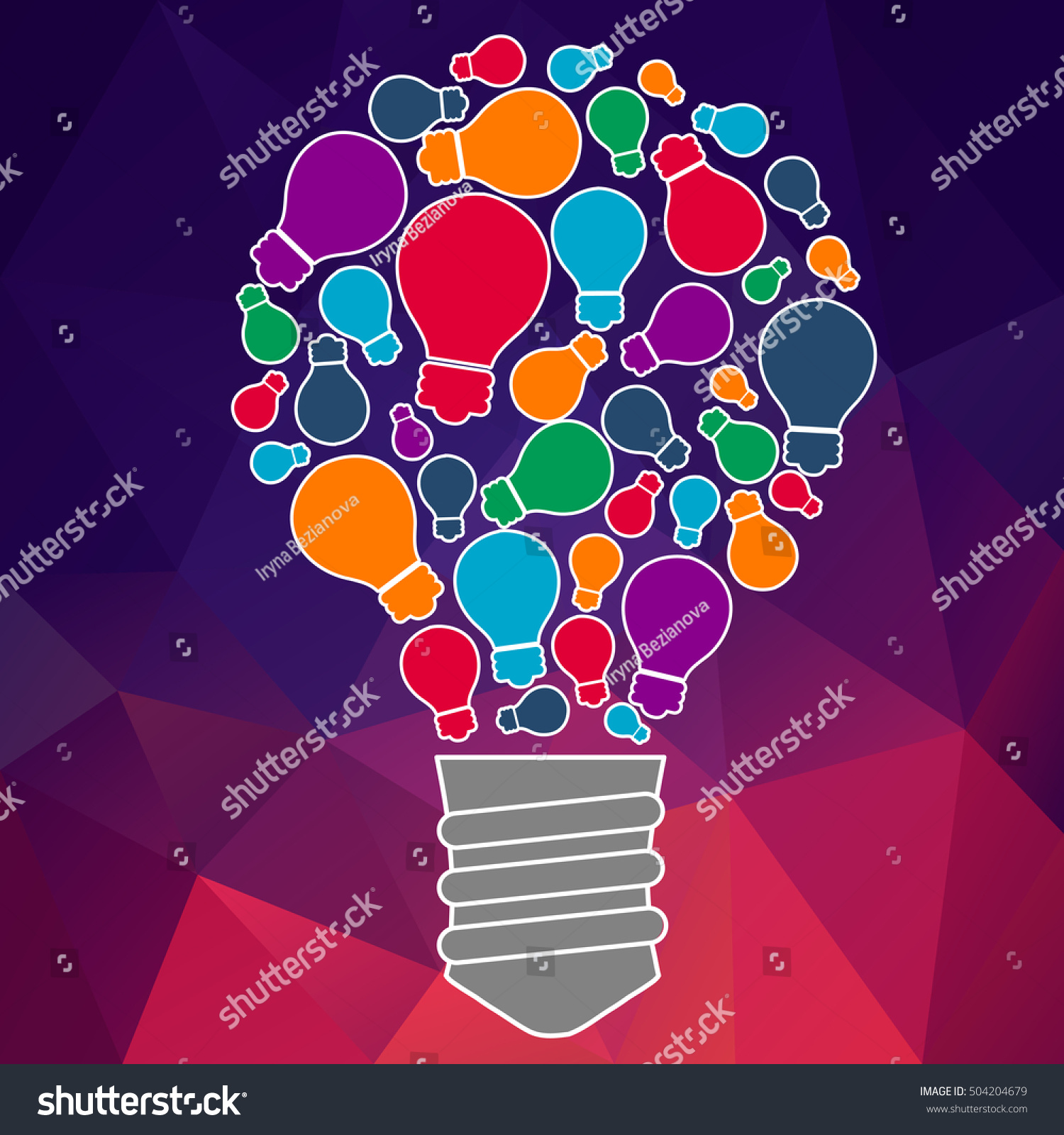 Square Banner Light Bulb Idea Vector Stock Vector (Royalty Free ...