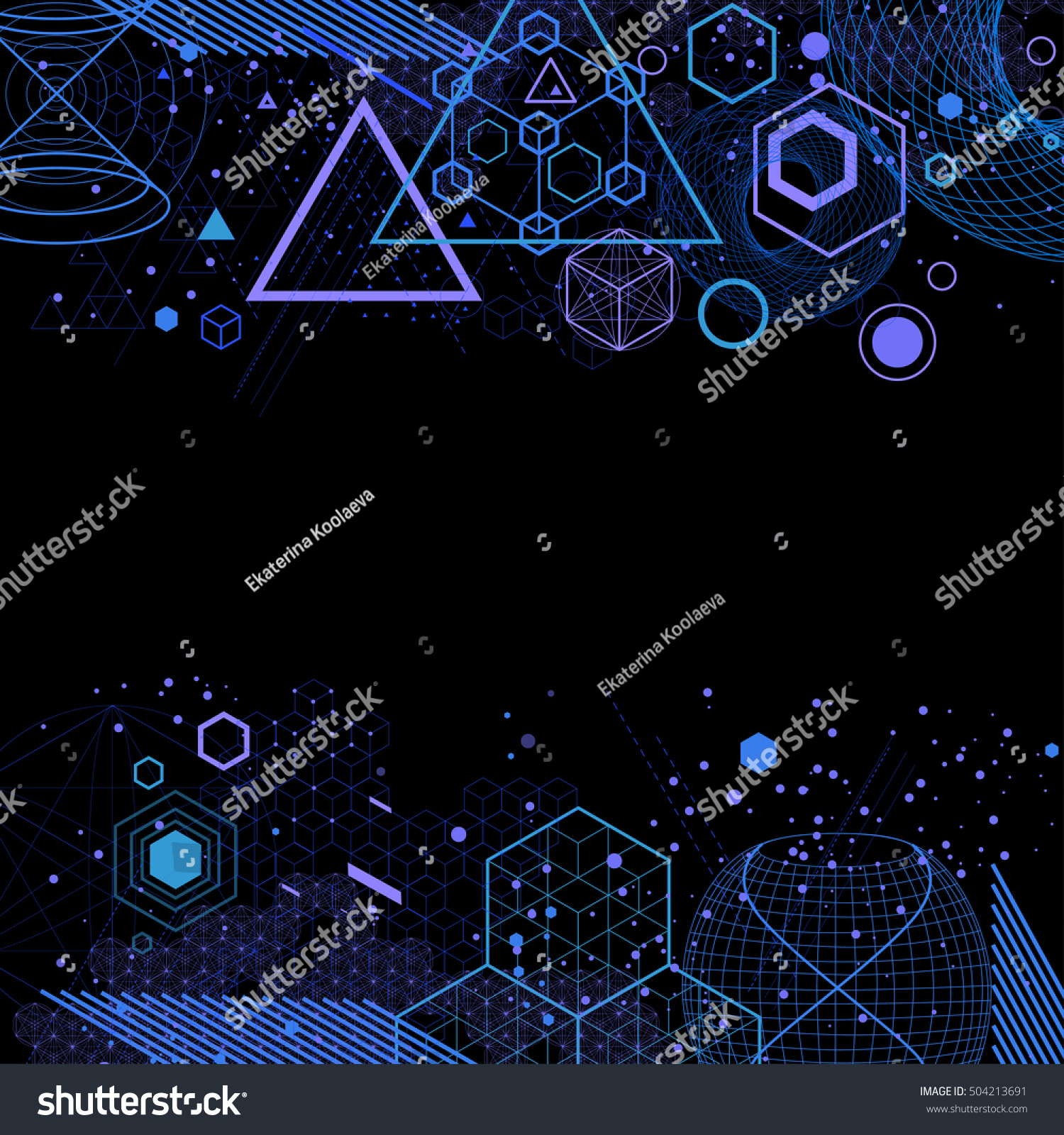 Science Mathematics Abstract Background Circles Cube Stock Vector