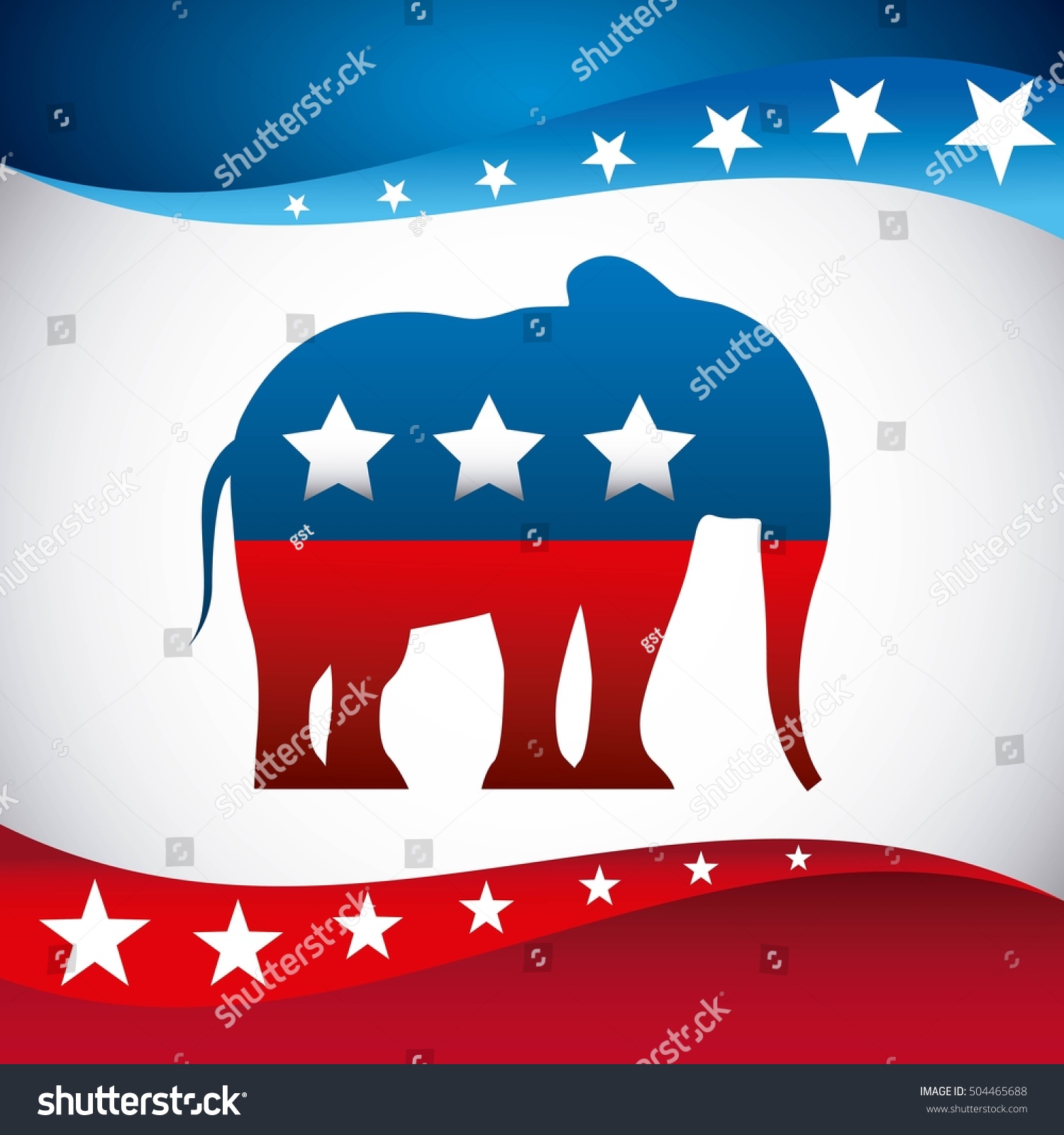 Republican Political Party Animal Vector Illustration Stock Vector ...