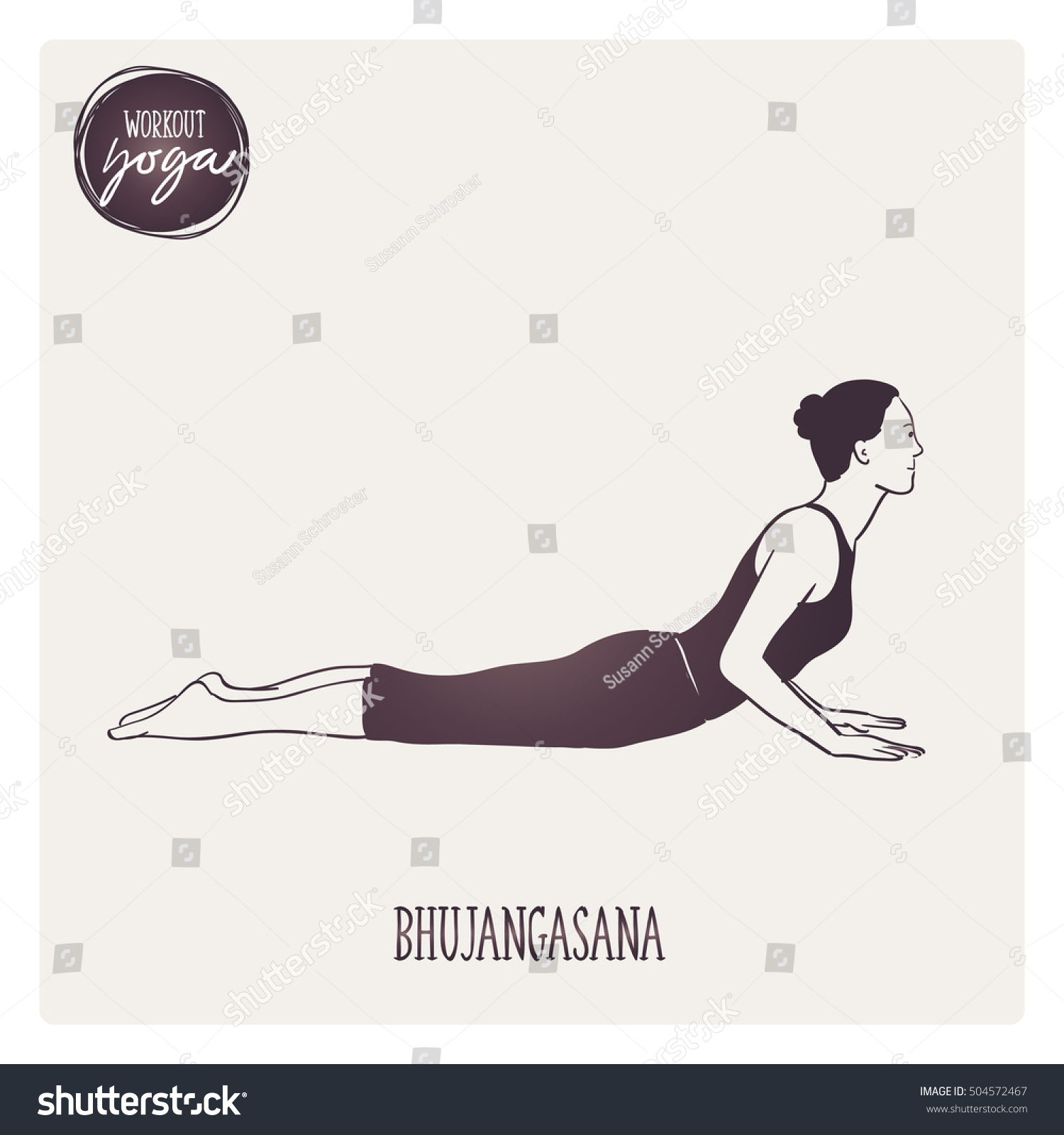 Doodle Set Yoga Workout Bhujangasana Sport Stock Vector (Royalty Free ...