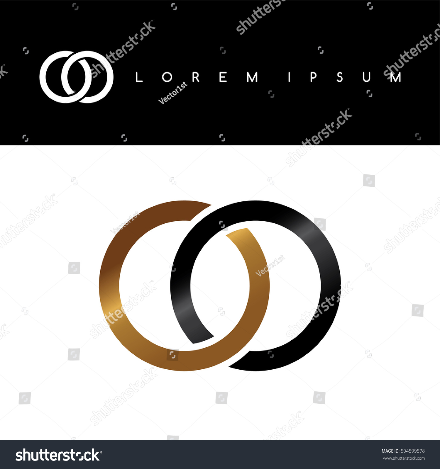 Two Circle Overlapped Linked Logo Logotype Stock Vector (Royalty Free ...