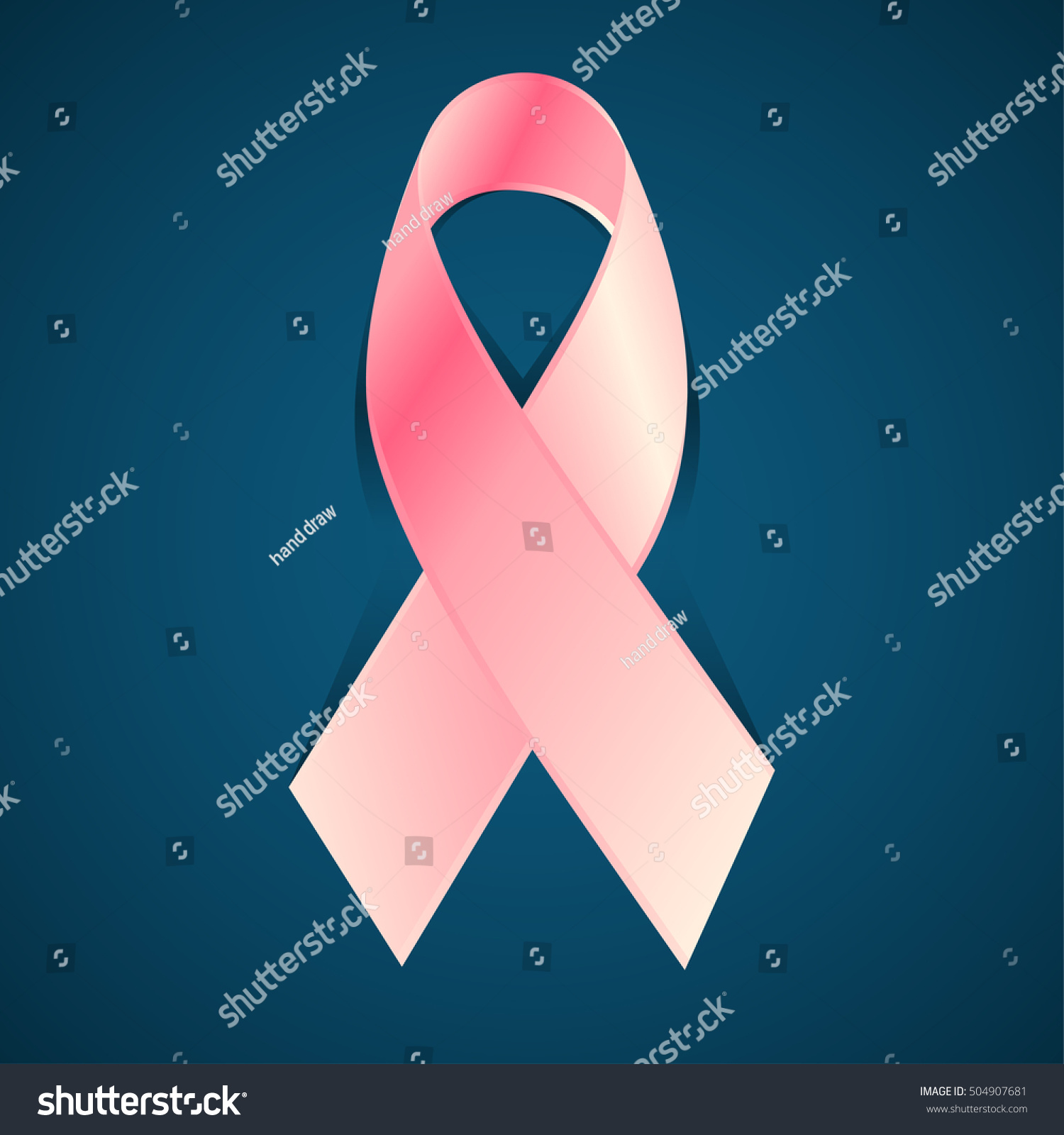 Pink Ribbon Realistic Vector Illustration Breast Stock Vector Royalty Free 504907681