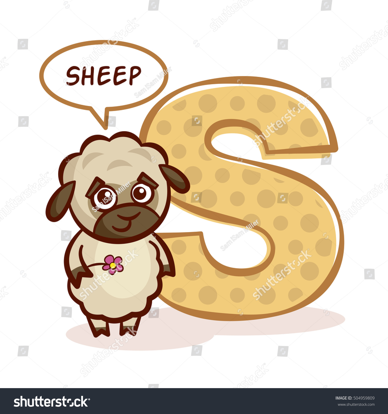 Abc Zoo Alphabet Letter S Sheep Stock Vector (Royalty Free) 504959809 ...