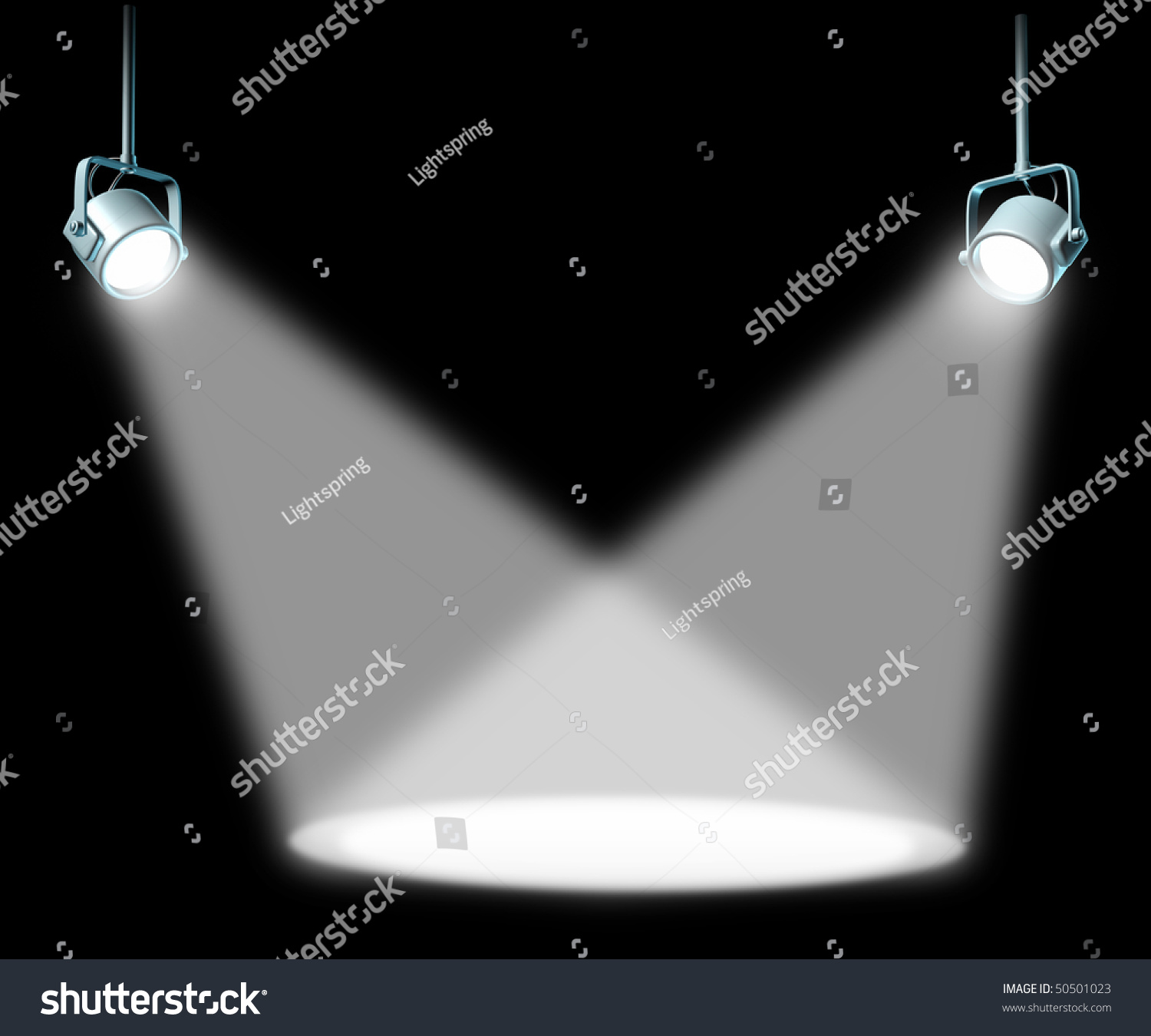 Spotlight Double On Black Background Stock Illustration 50501023 ...