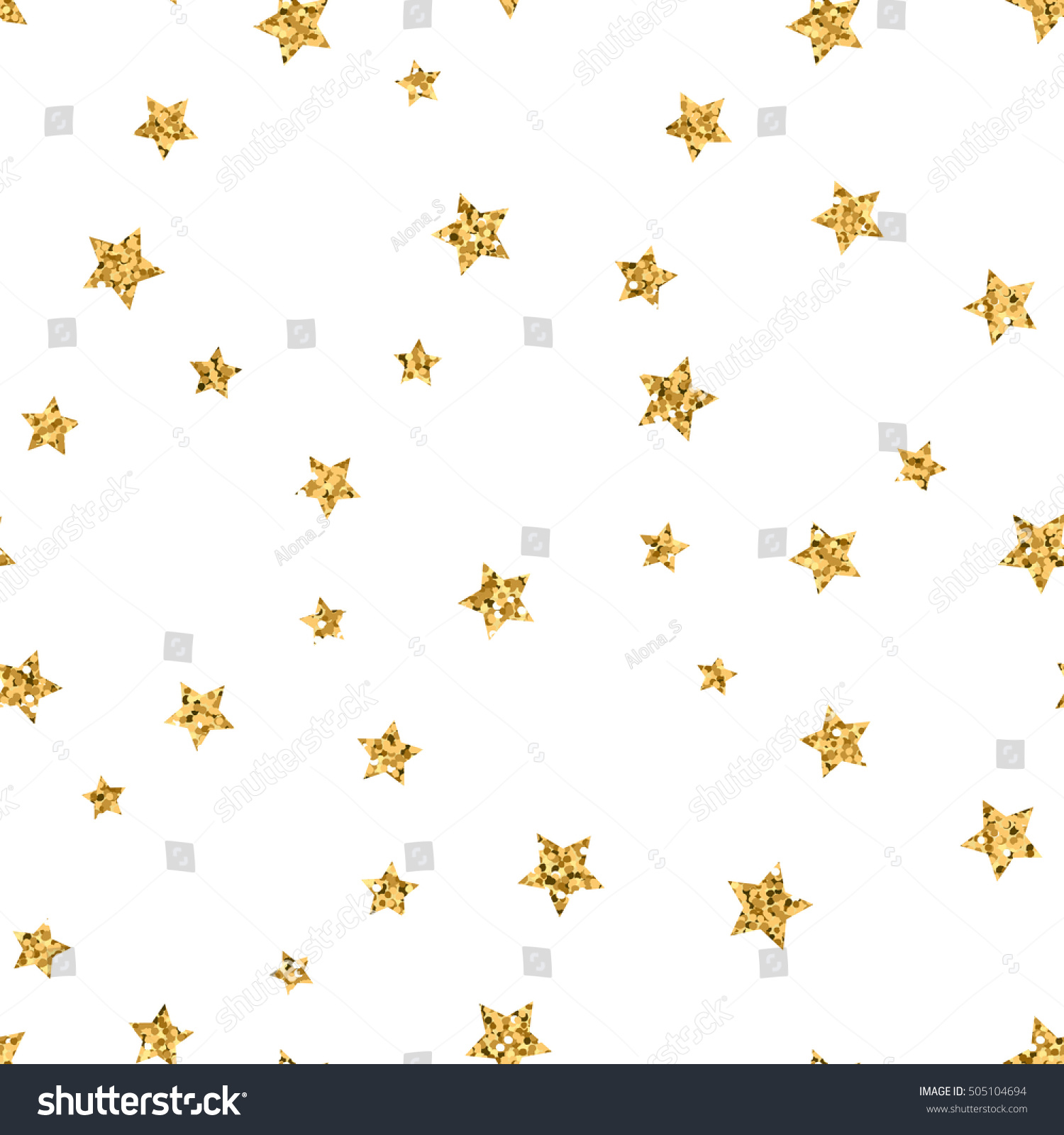 Stars Seamless Pattern Gold White Retro Stock Vector (Royalty Free ...