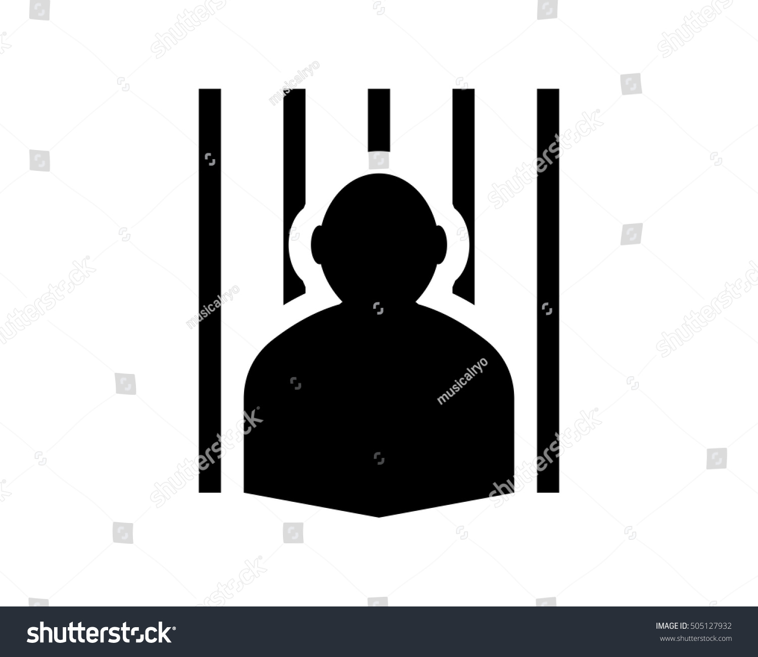 Silhouette Man Jail Law Justice Equal Stock Vector (Royalty Free ...