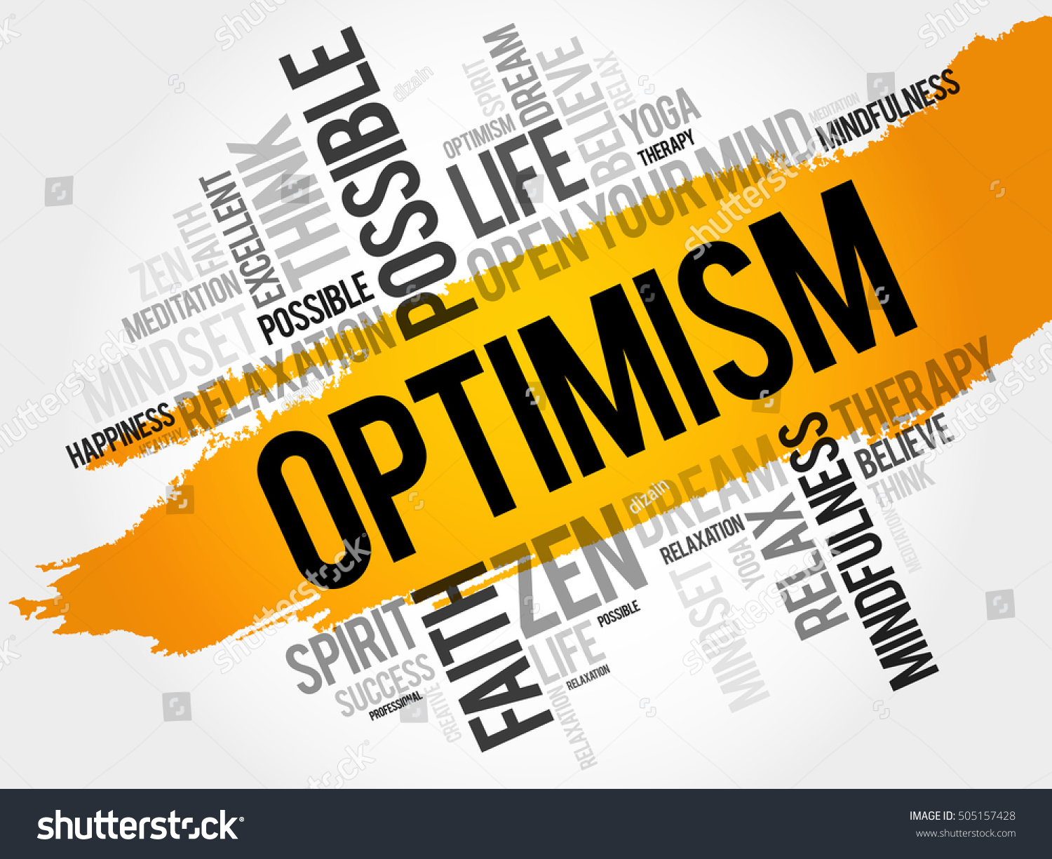 Optimism Word Cloud Collage Concept Background Stock Vector (Royalty ...