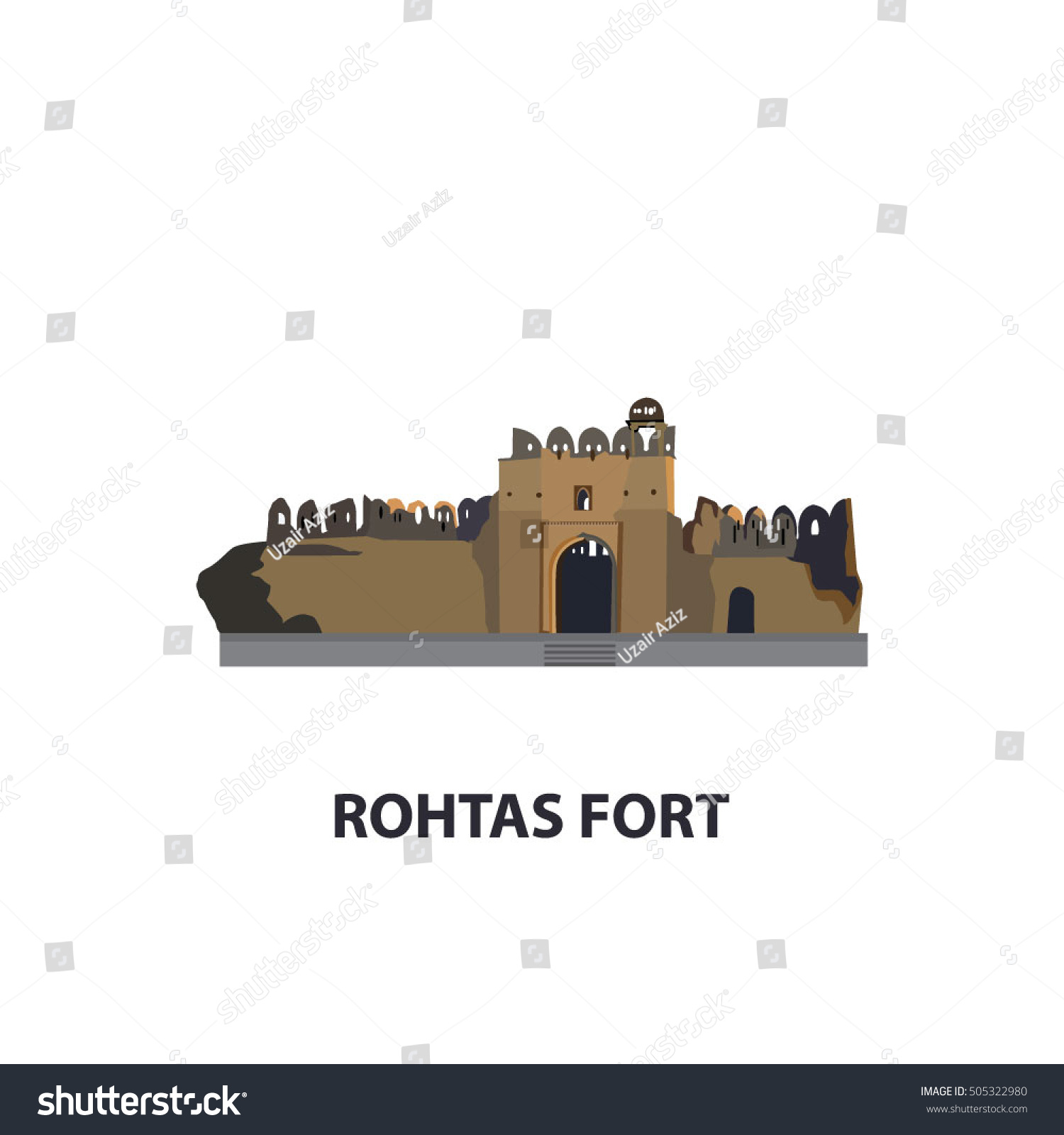 Rani Gate Rohtas Fort Stock Vector (royalty Free) 505322980 