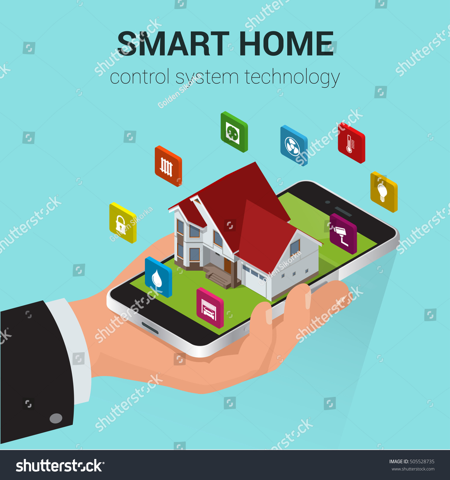 Smart Home Iot Internet Things Control Stock Illustration 505528735 ...