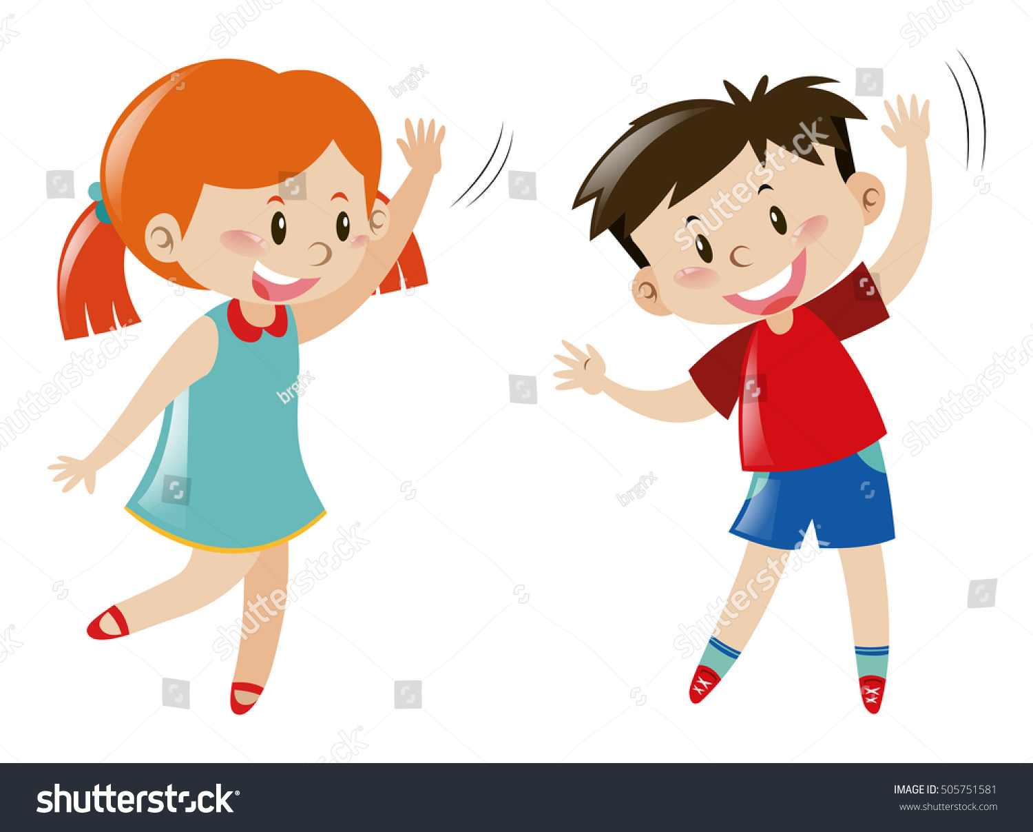 Boy Girl Dancing Illustration Stock Vector (Royalty Free) 505751581 ...