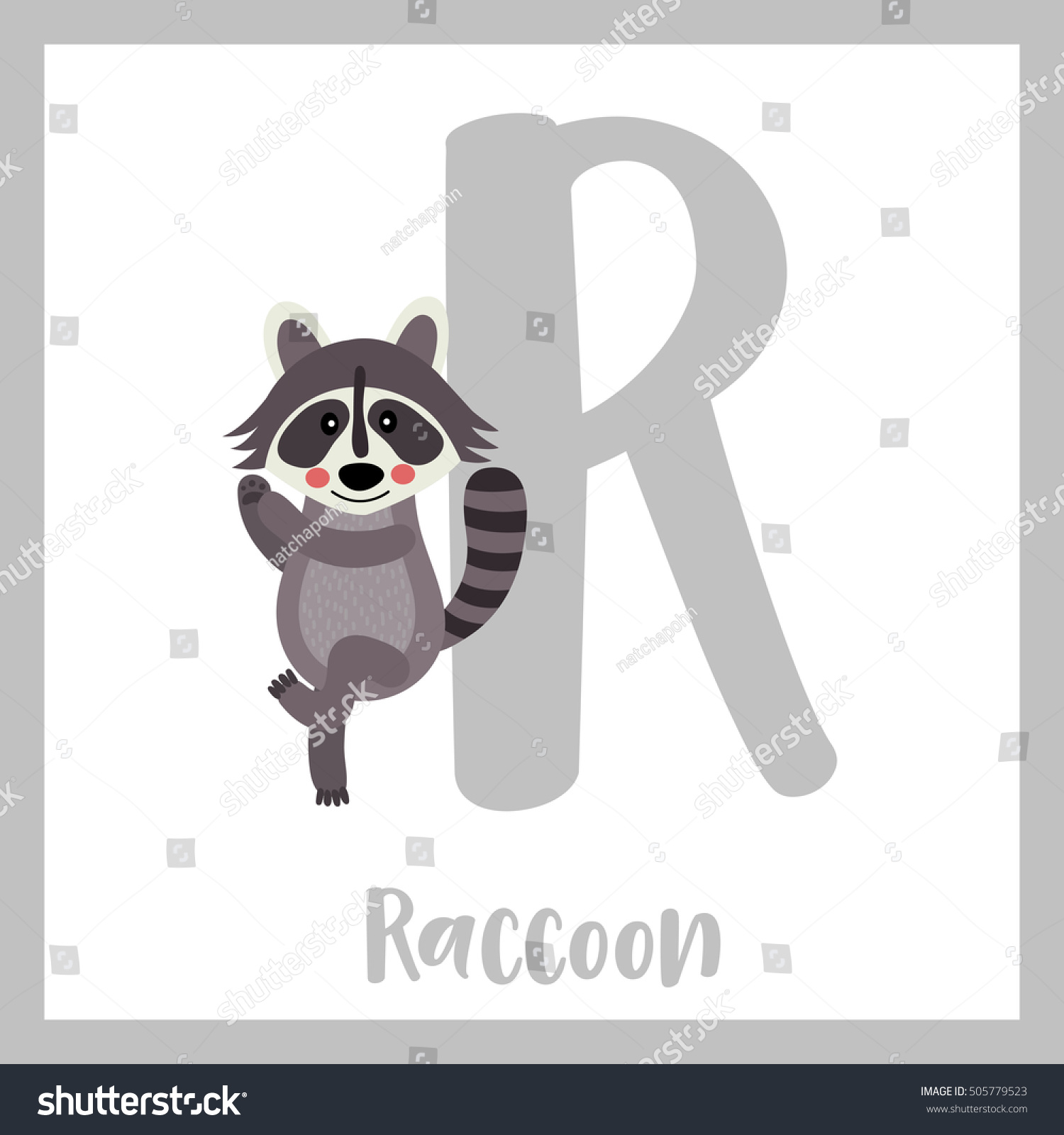 Cute Children Abc Animal Alphabet R Stock Vector (Royalty Free ...