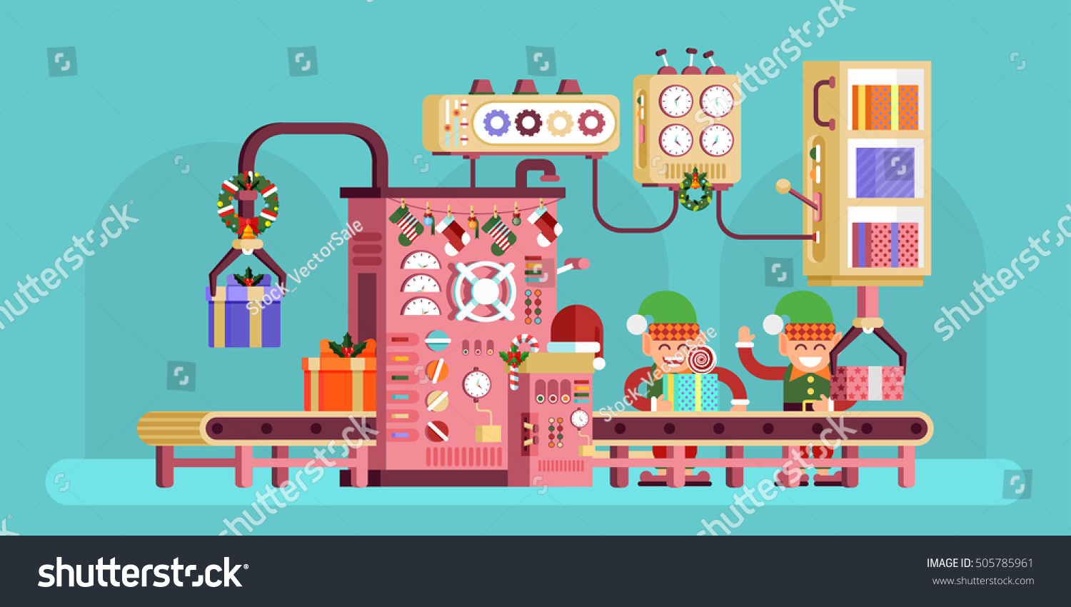 Stock Vector Illustration Isolated Christmas Conveyor Stock Vector ...