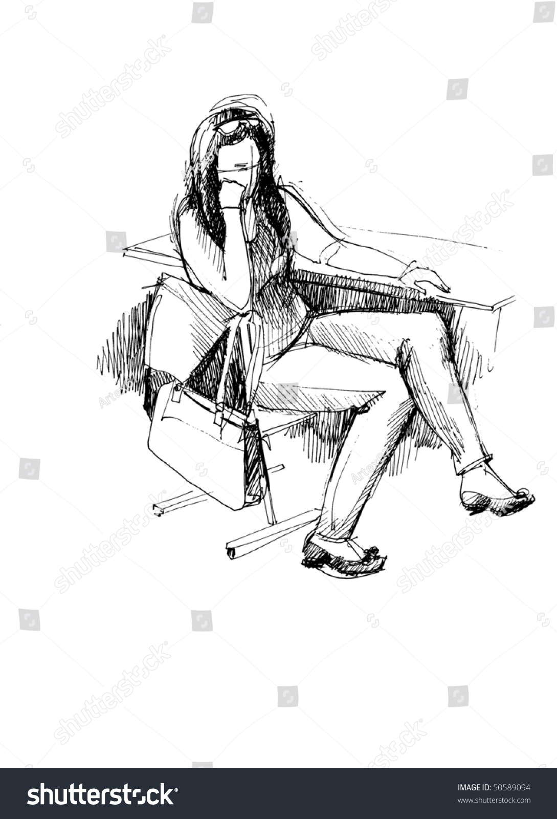 Сидящий человек на стуле рисунок девочка